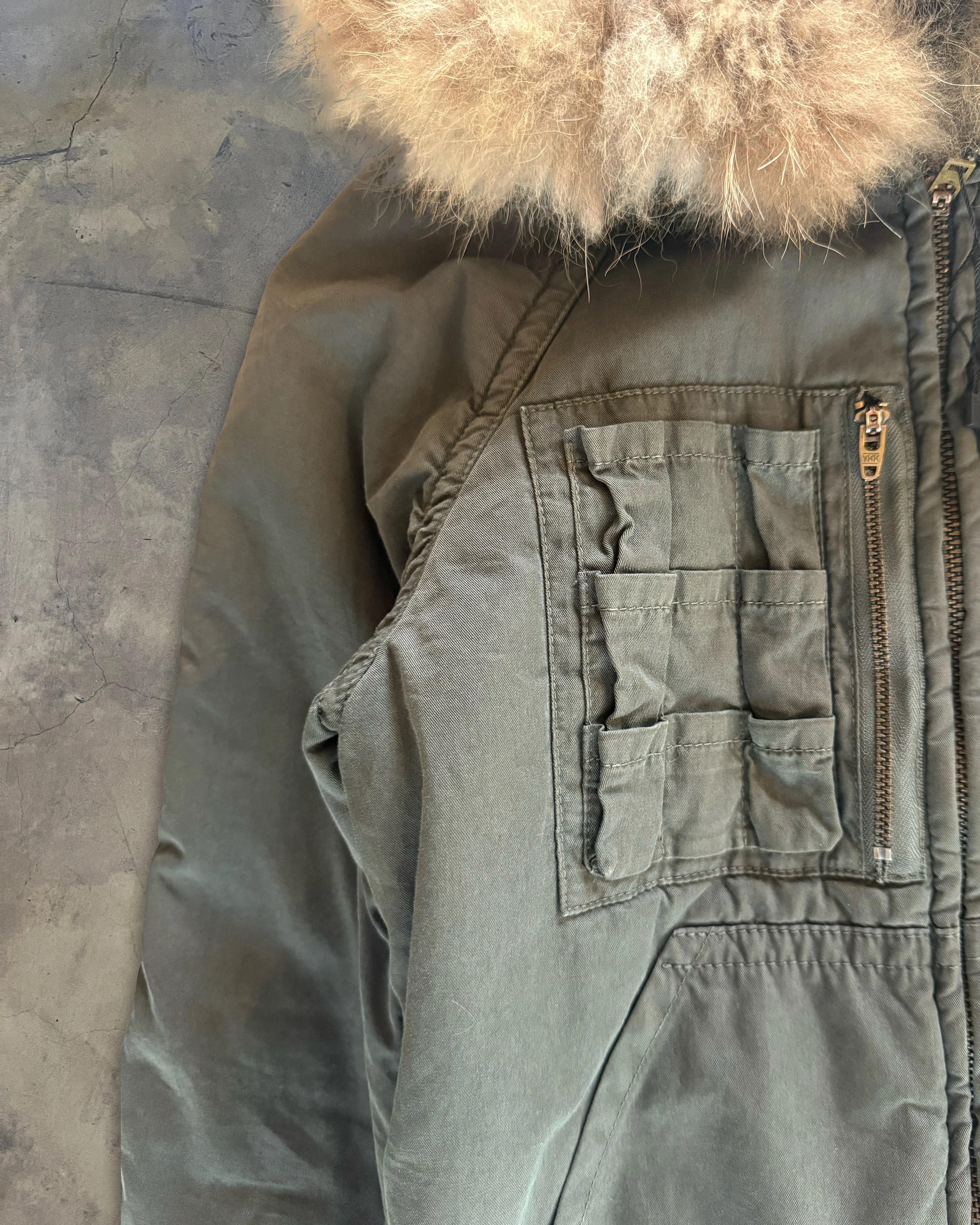 00s SUNAO KUWAHARA FUR MILITARY CARGO JACKET - Image 2