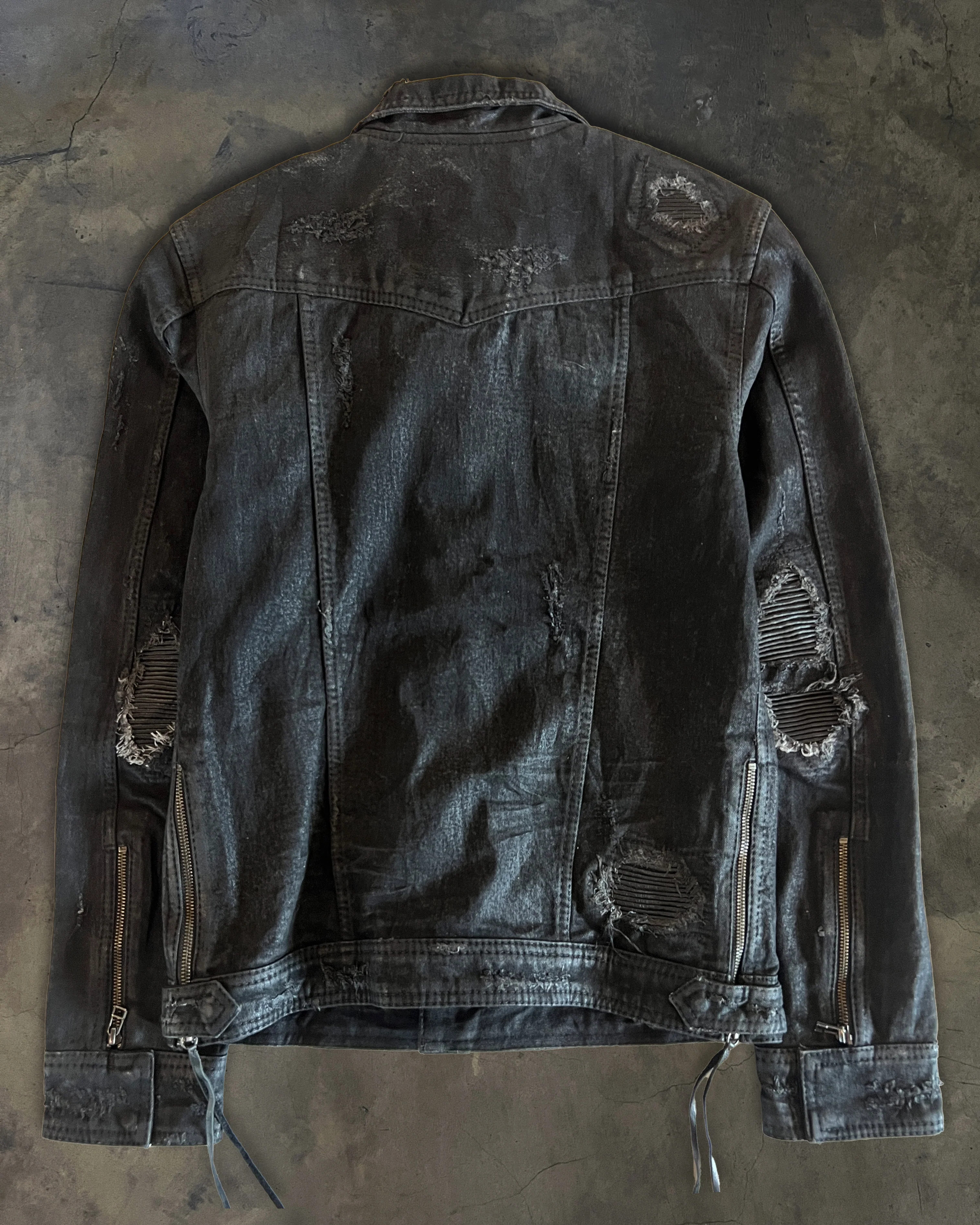 14TH ADDICTION DENIM BIKER JACKET - Image 3