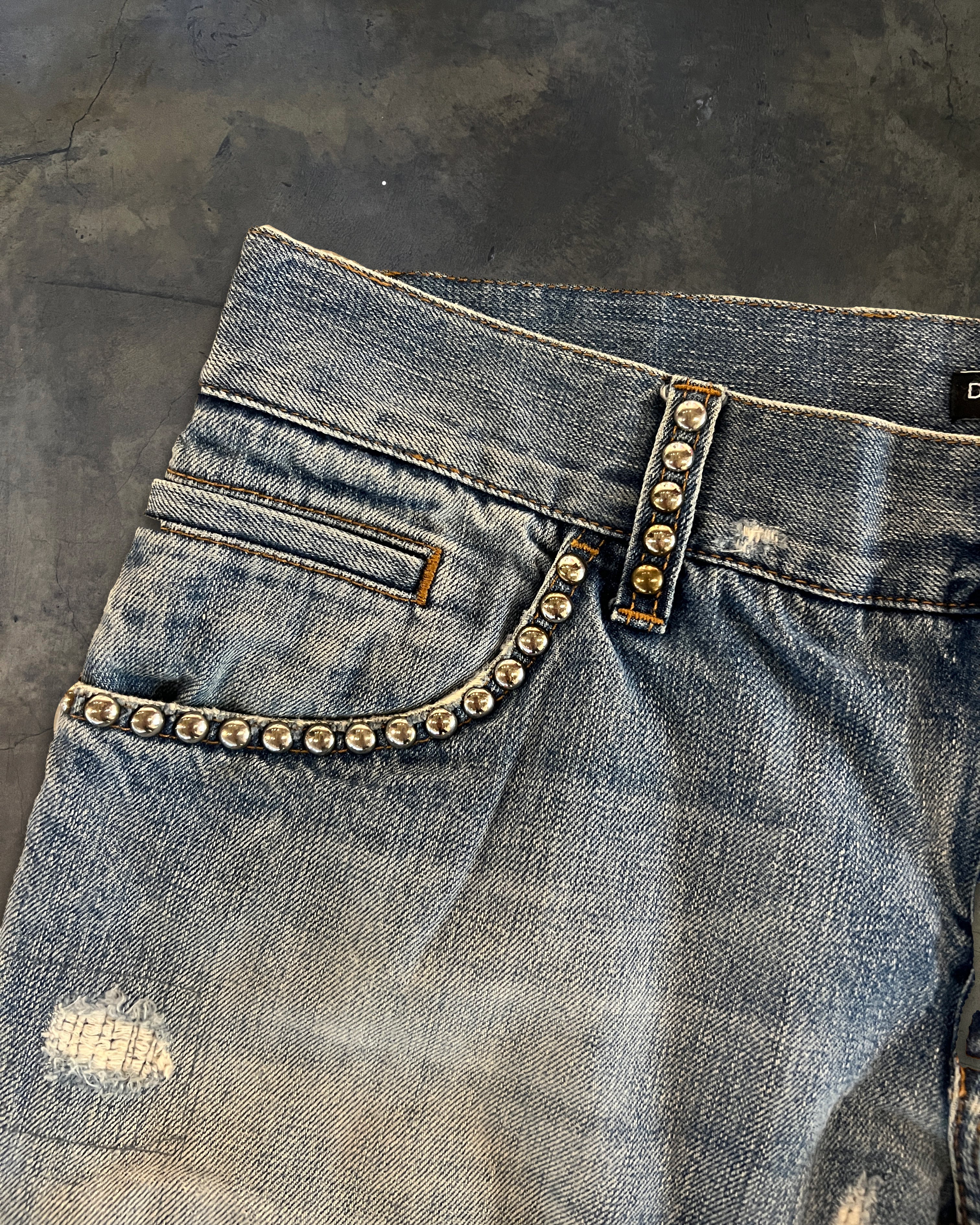 DOLCE GABBANA 2000'S STUDDED JEANS - Image 3