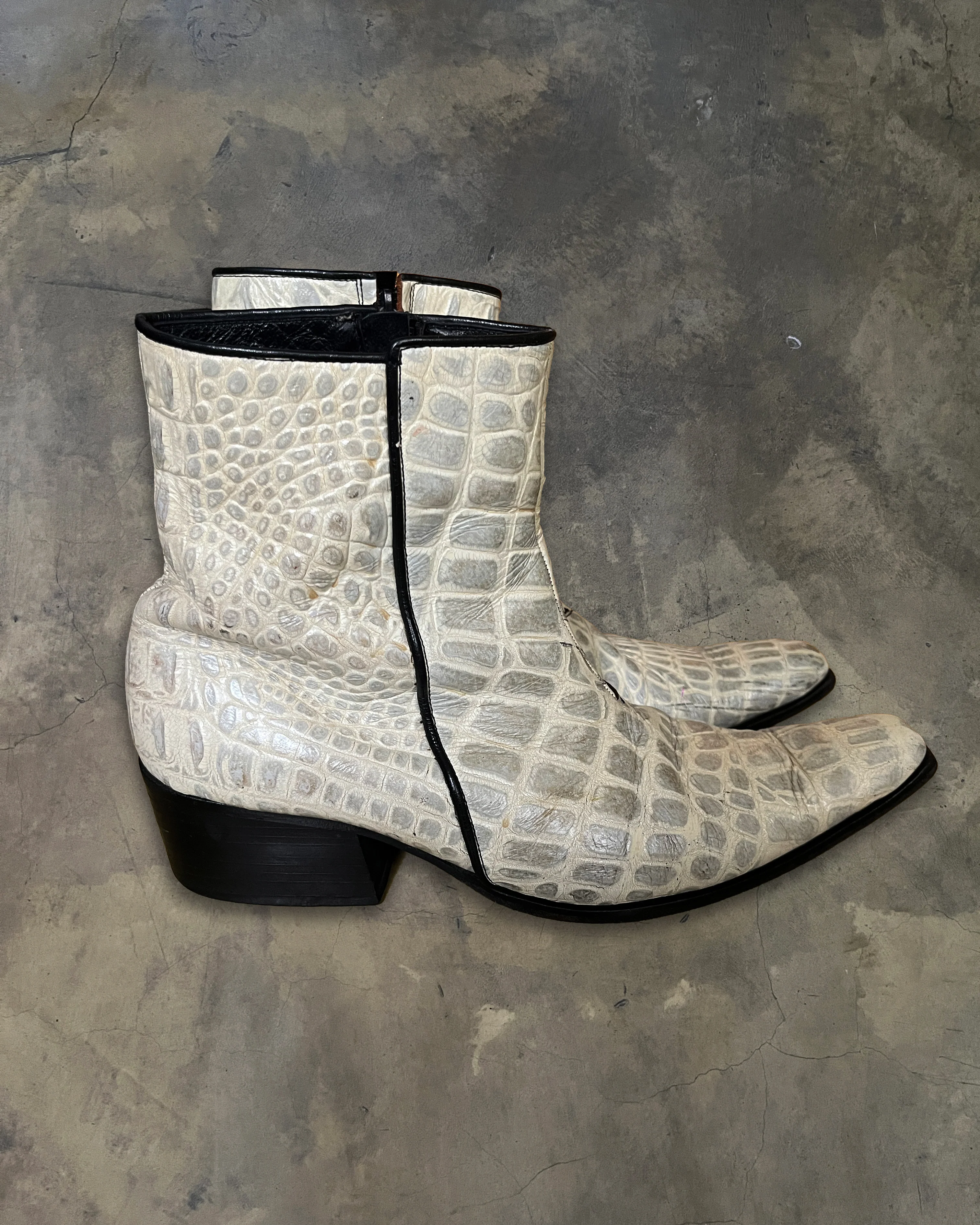 5351 POUR LES HOMMES CROCODILE LEATHER ZIPPED BOOTS - Image 4