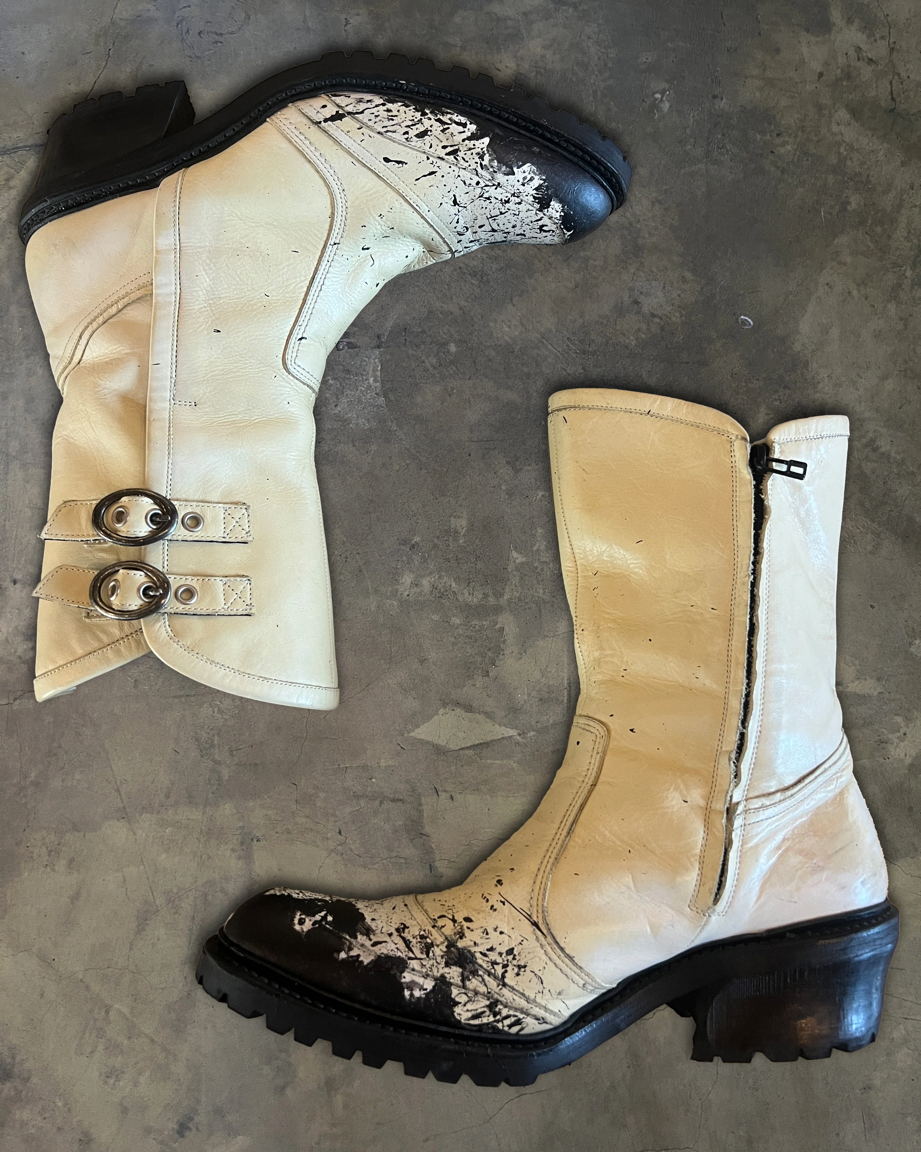 5351 POUR LES HOMMES SPLATTER BUCKLED BOOTS - Image 4