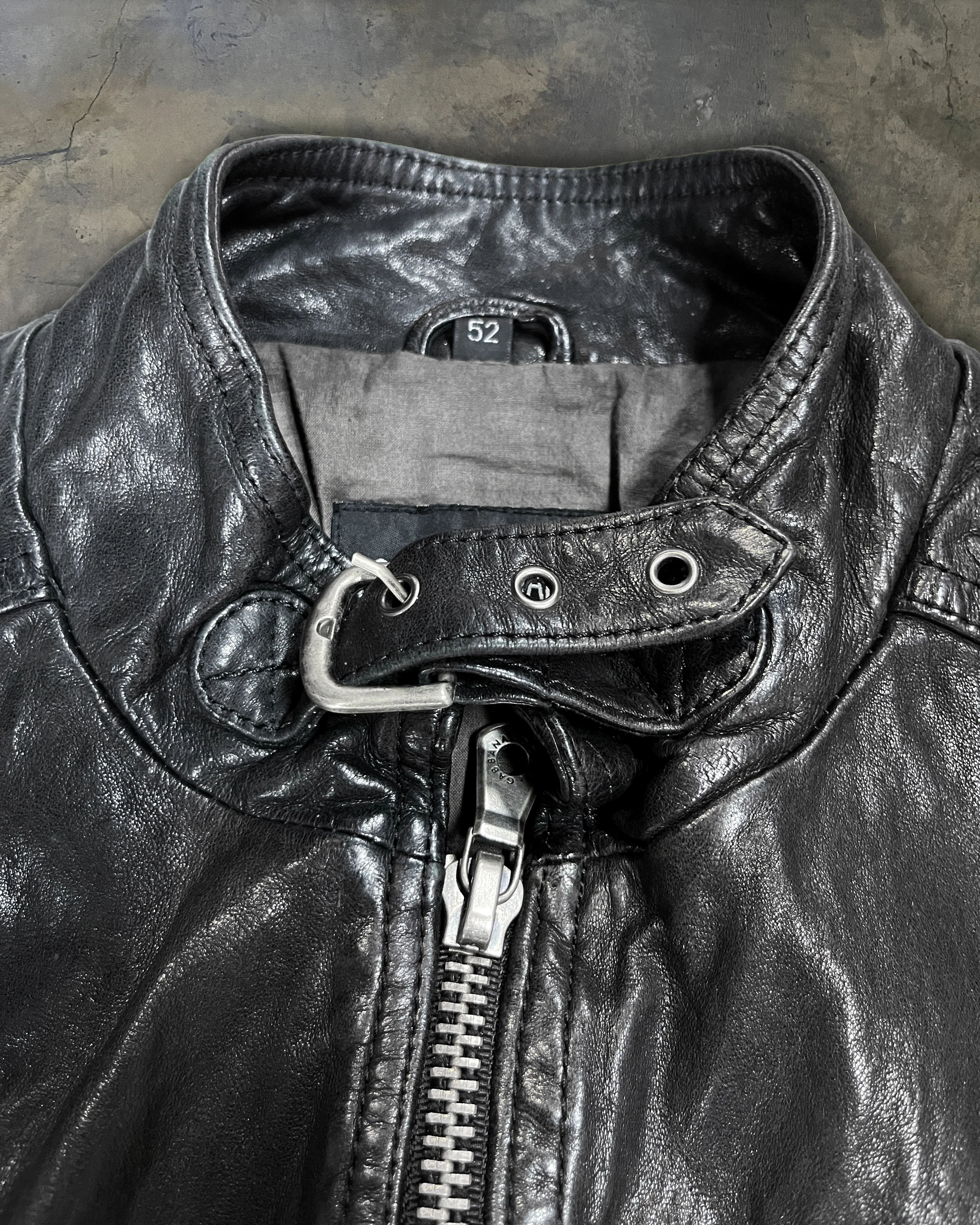 90's DOLCE GABBANA WRINKLED HAMMERED LAMB LEATHER JACKET - Image 3