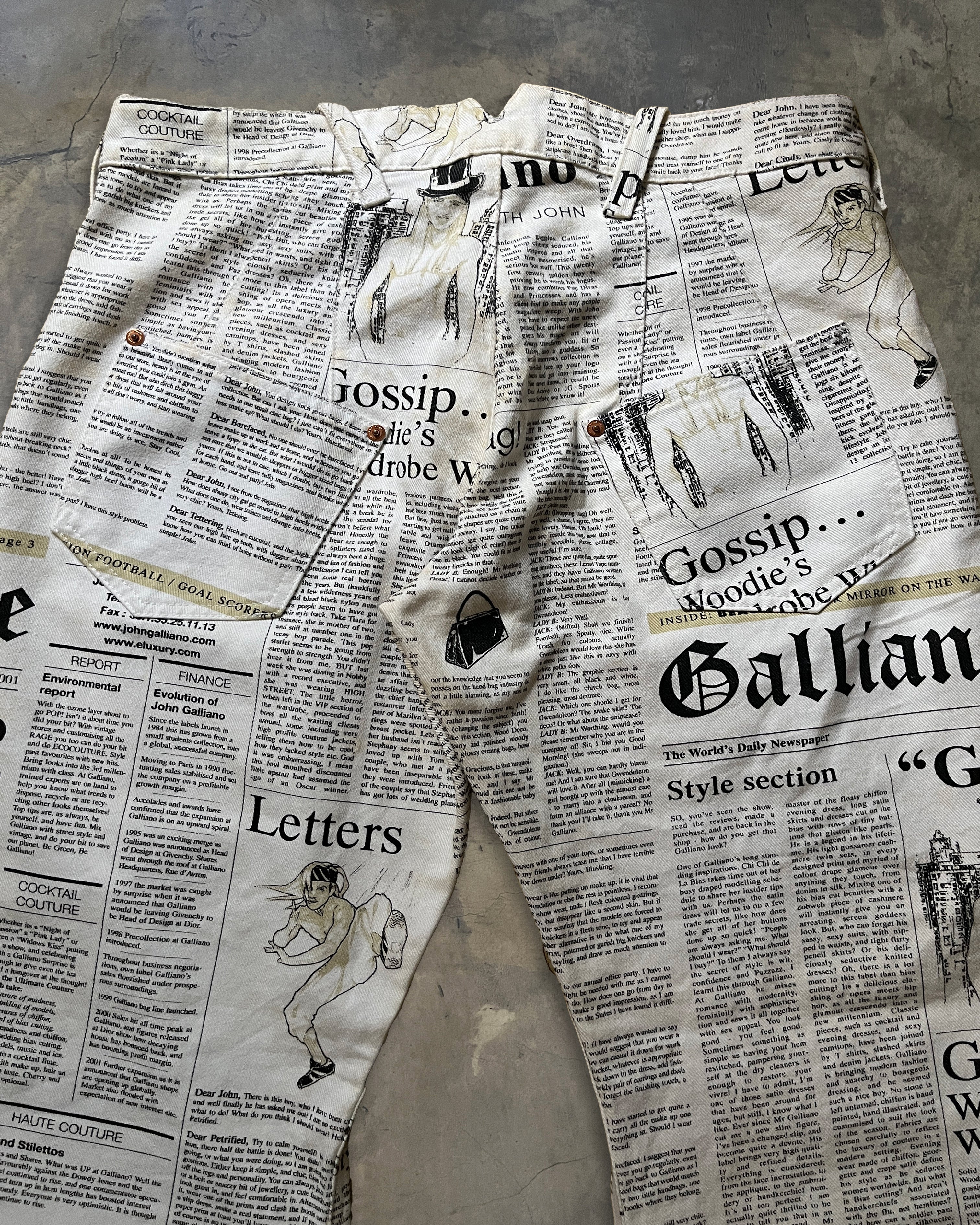 90's GALLIANO NEWSPAPER DENIM - Image 6