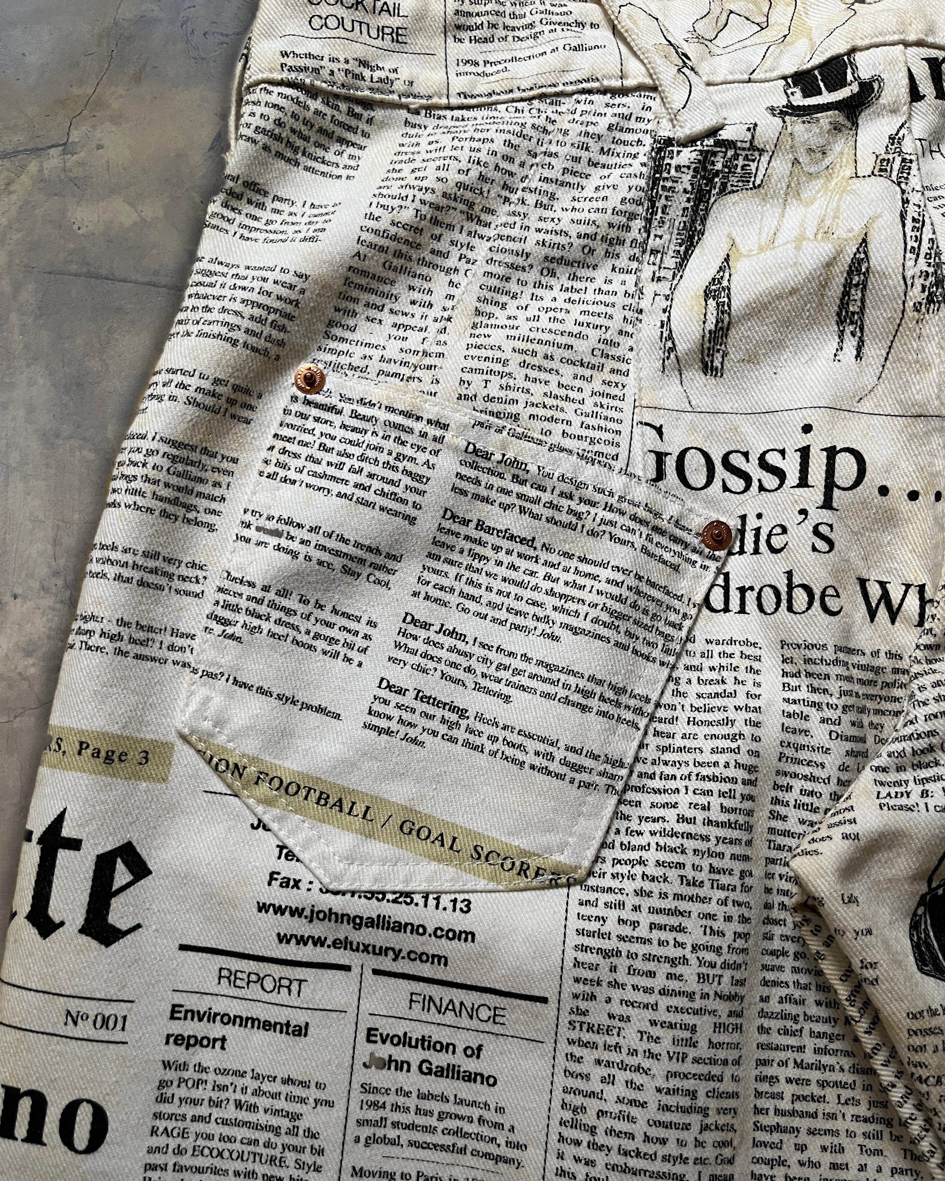 90's GALLIANO NEWSPAPER DENIM - Image 7