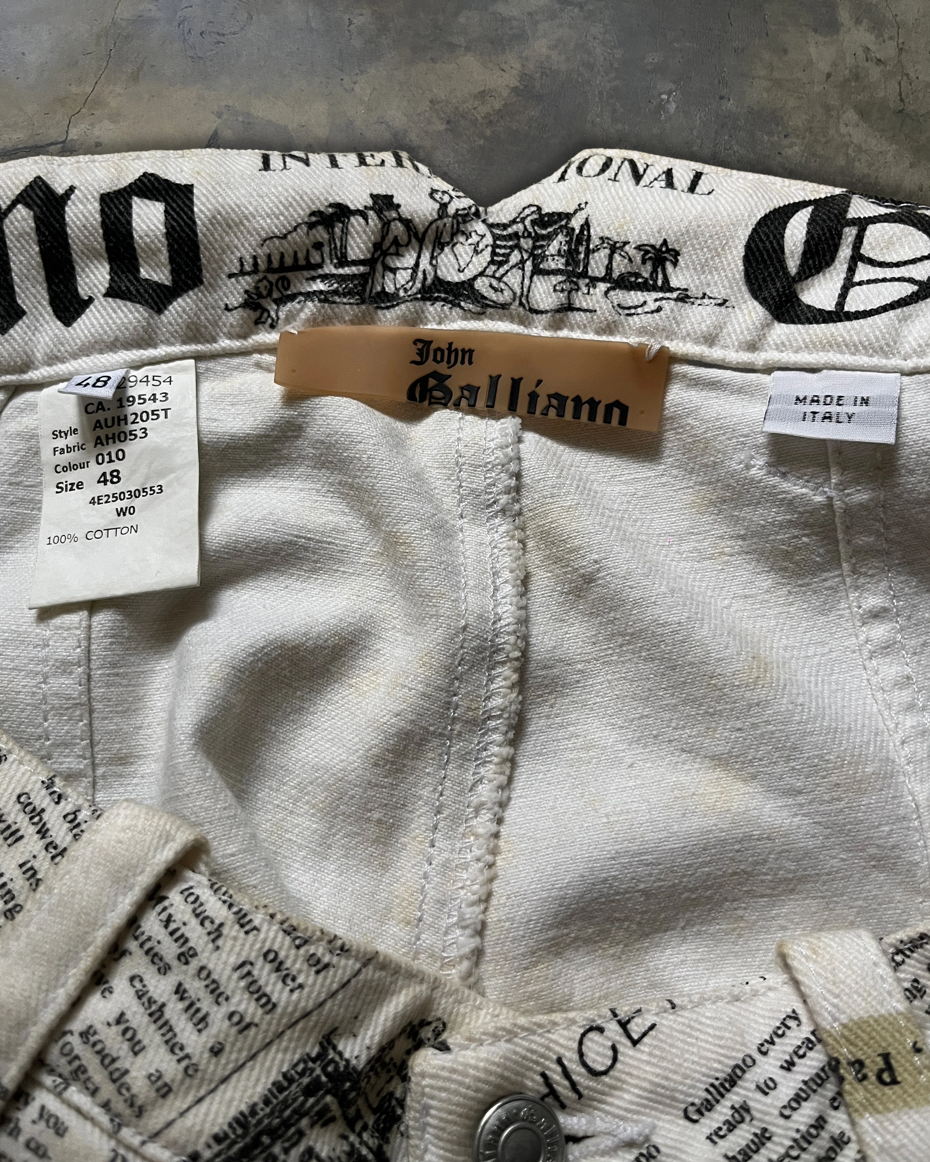 90's GALLIANO NEWSPAPER DENIM - Image 8