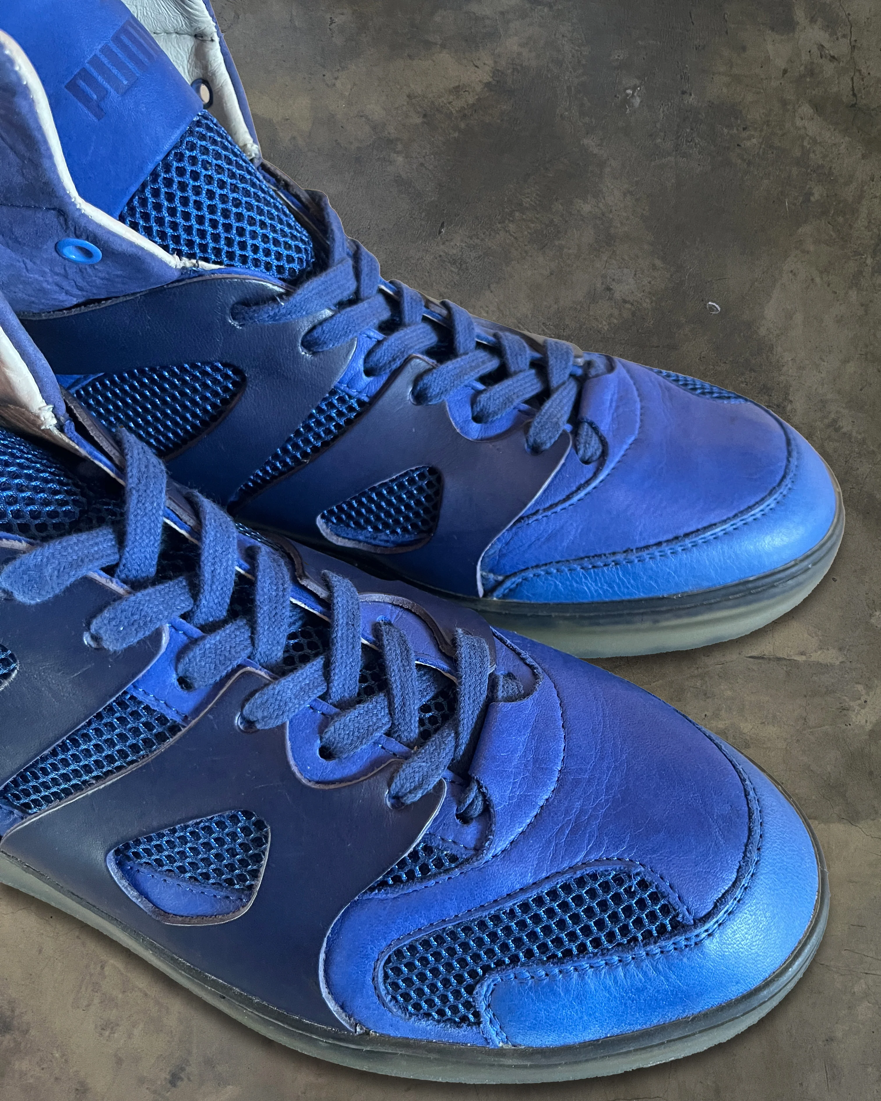 ALEXANDER MCQUEEN X PUMA FW2014 MOVE MID BLUE HIGH TOPS - Image 4
