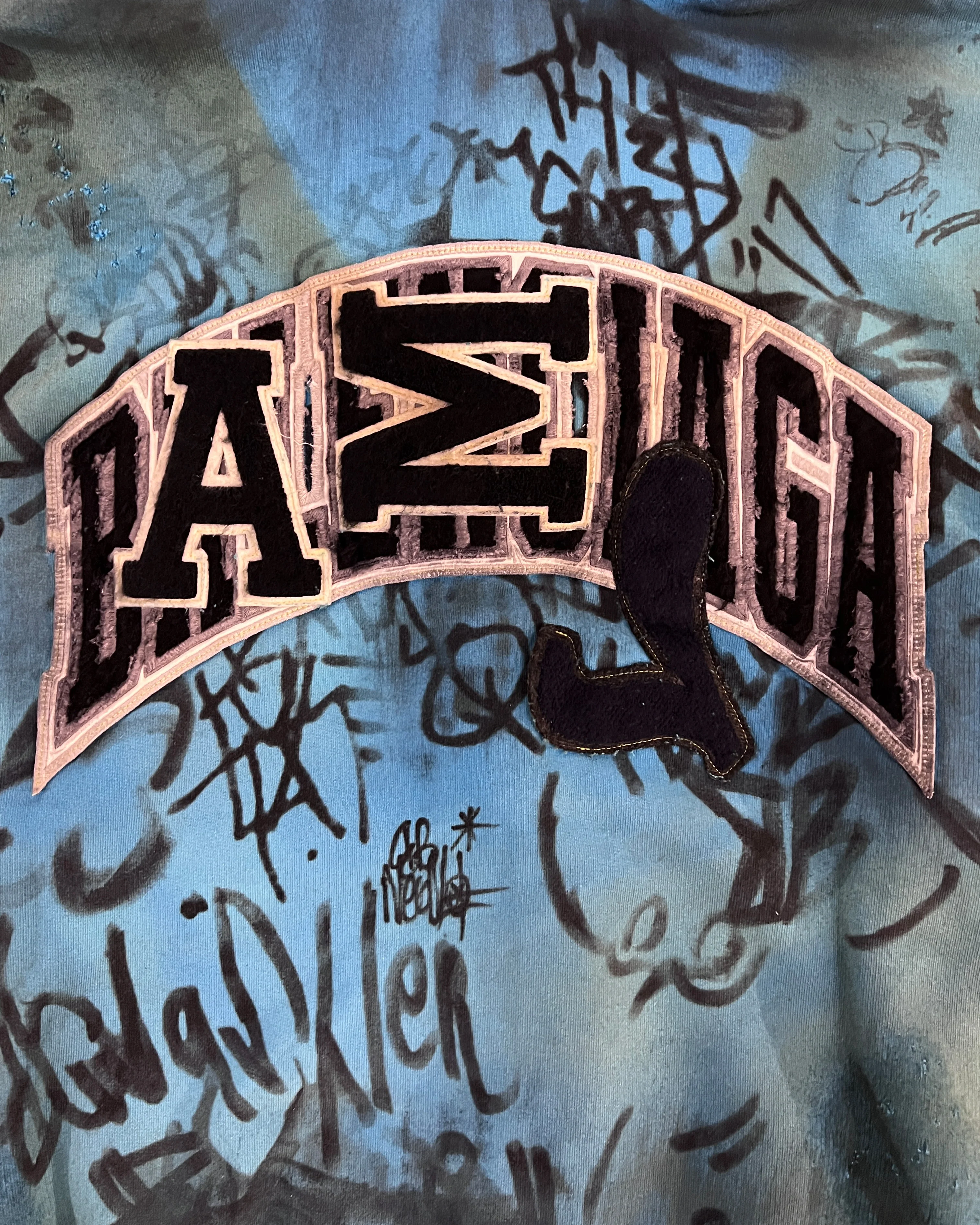BALENCIAGA BLUE SKATER ZIP HOODIE - Image 6