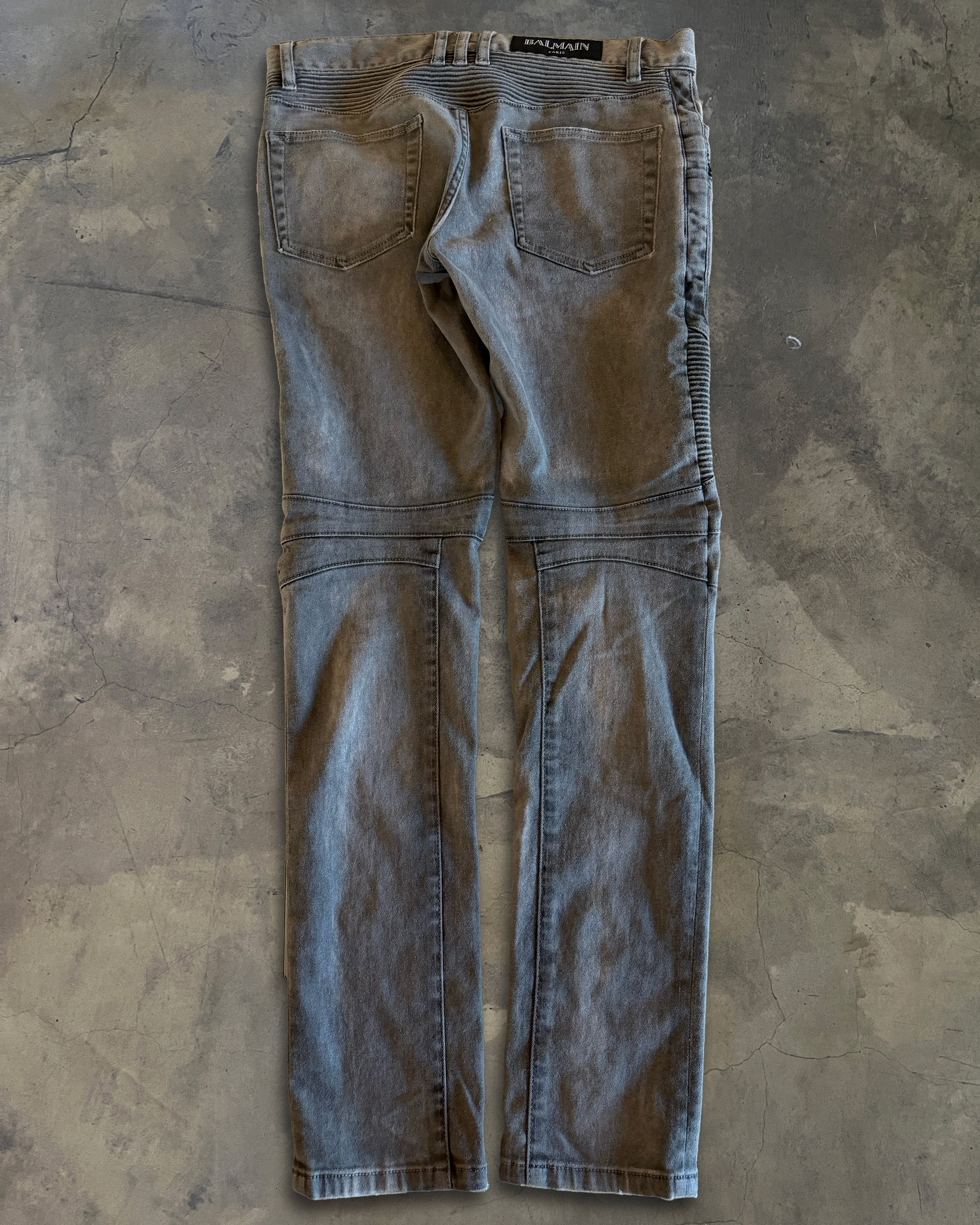 BALMAIN FW2014 FADED BIKER DENIM - Image 4