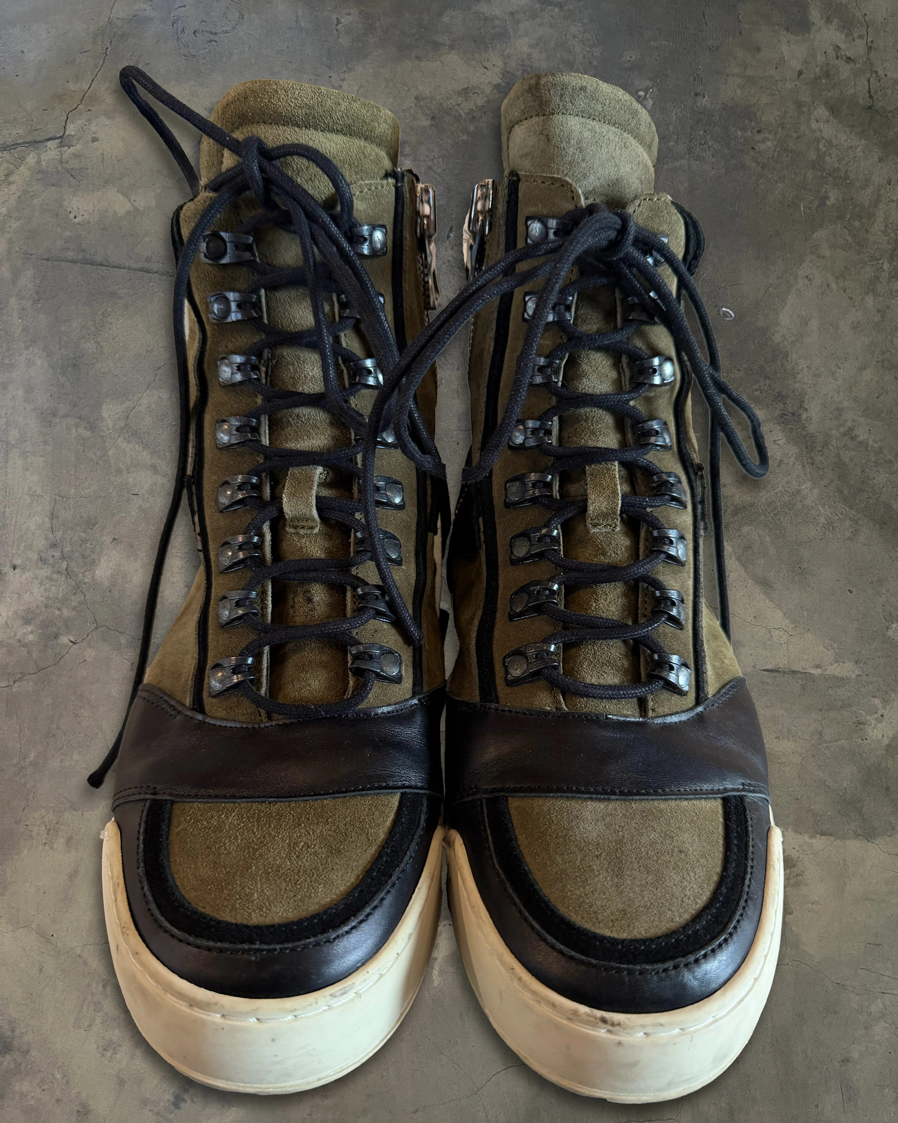 BALMAIN X H&M AW2015 KHAKI SUEDE LEATHER HIGH TOPS - Image 2