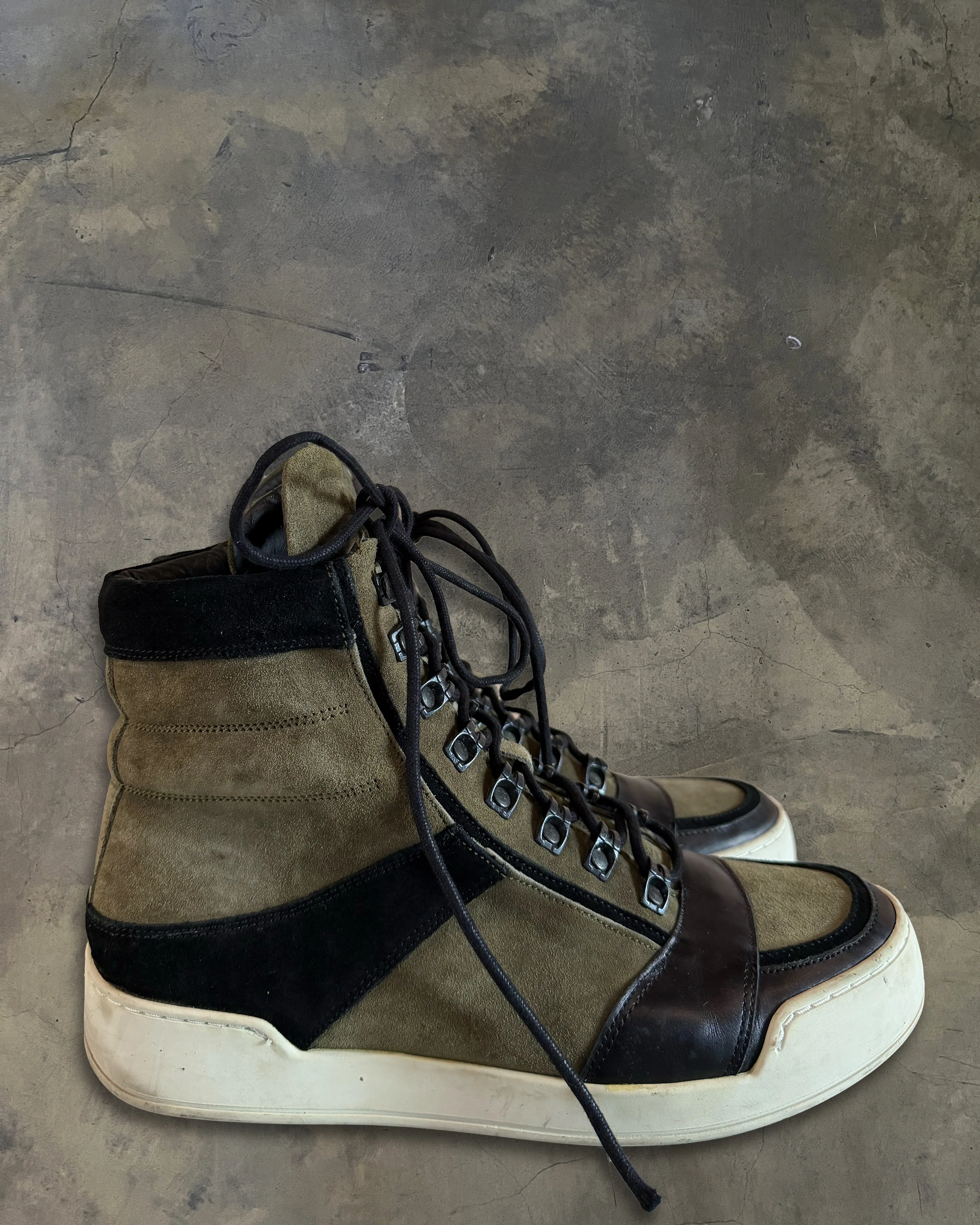 BALMAIN X H&M AW2015 KHAKI SUEDE LEATHER HIGH TOPS - Image 3