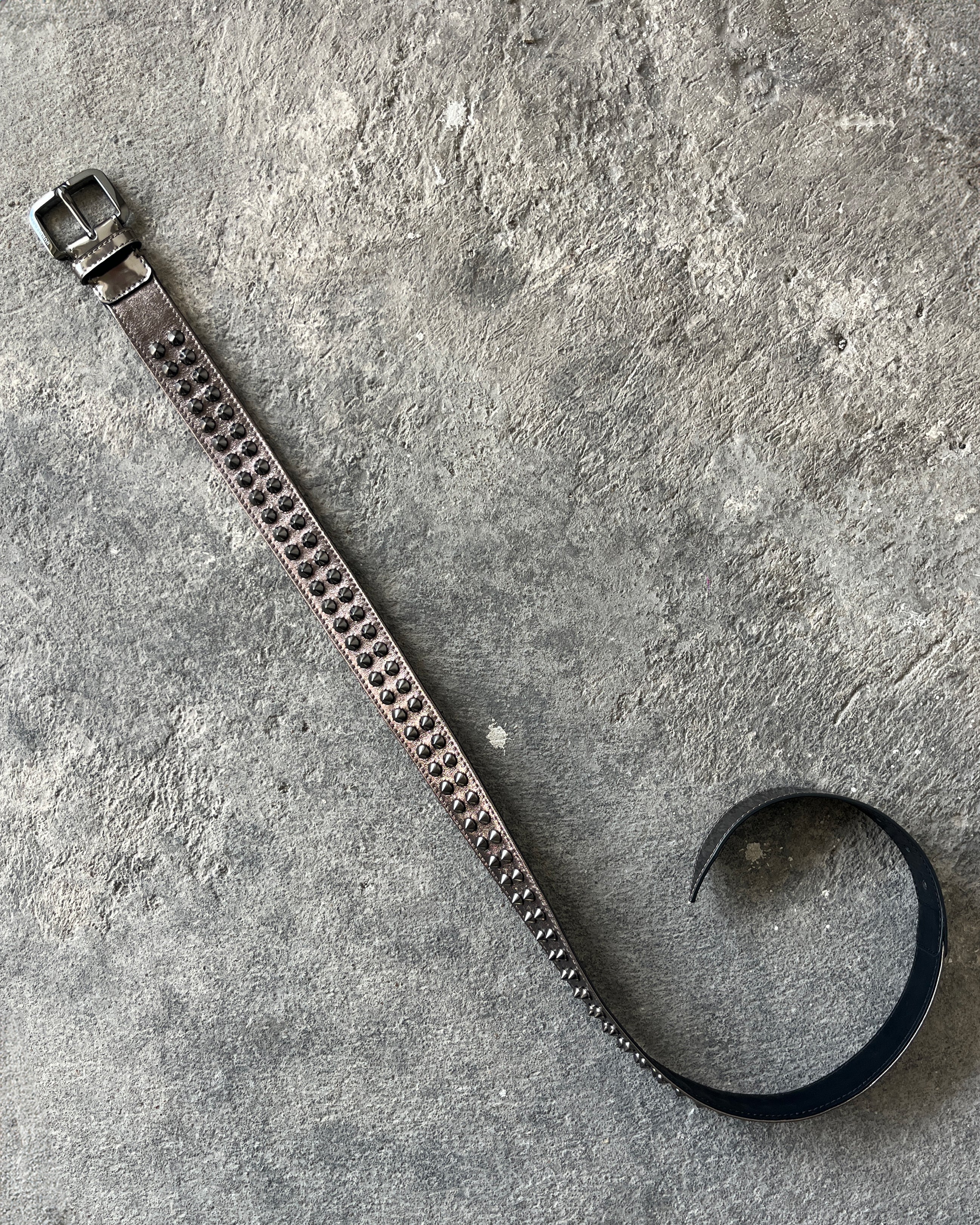 BURBERRY DARK NICKEL STUDDED BELT - Image 4
