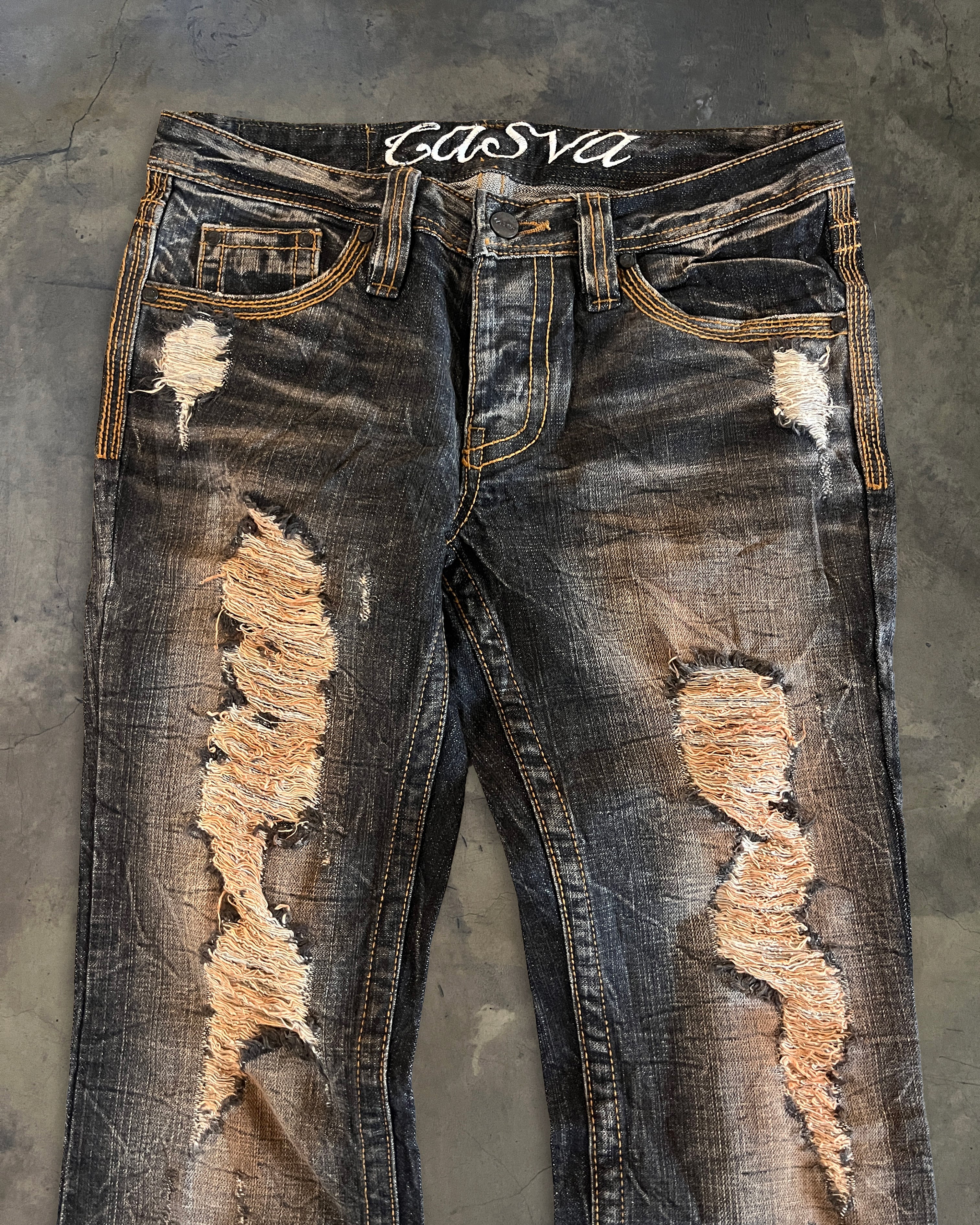 CASVA DISTRESSED HONEYCOMB DENIM - Image 2
