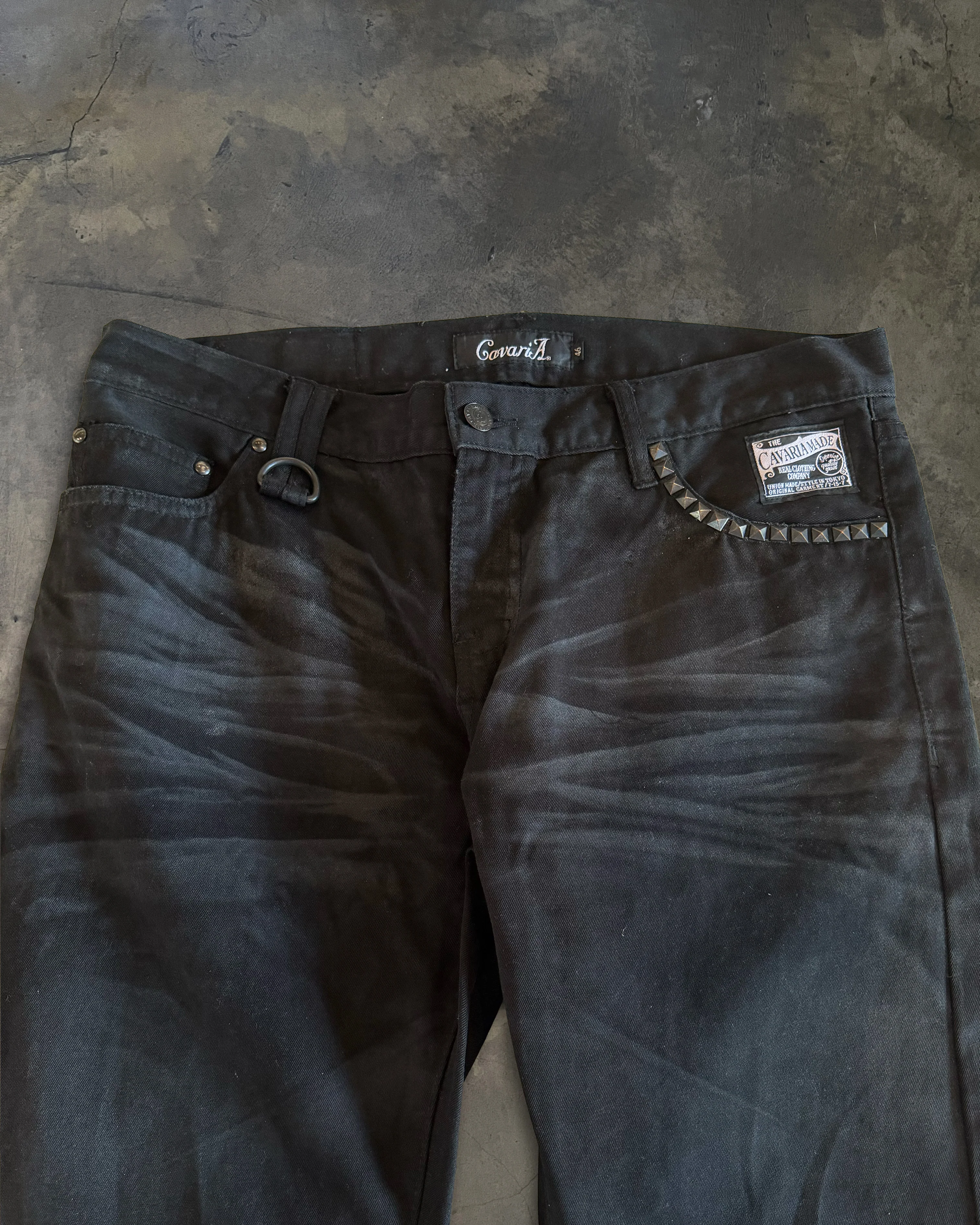 CAVARIA BLACK FADED FLARED DENIM - Image 2