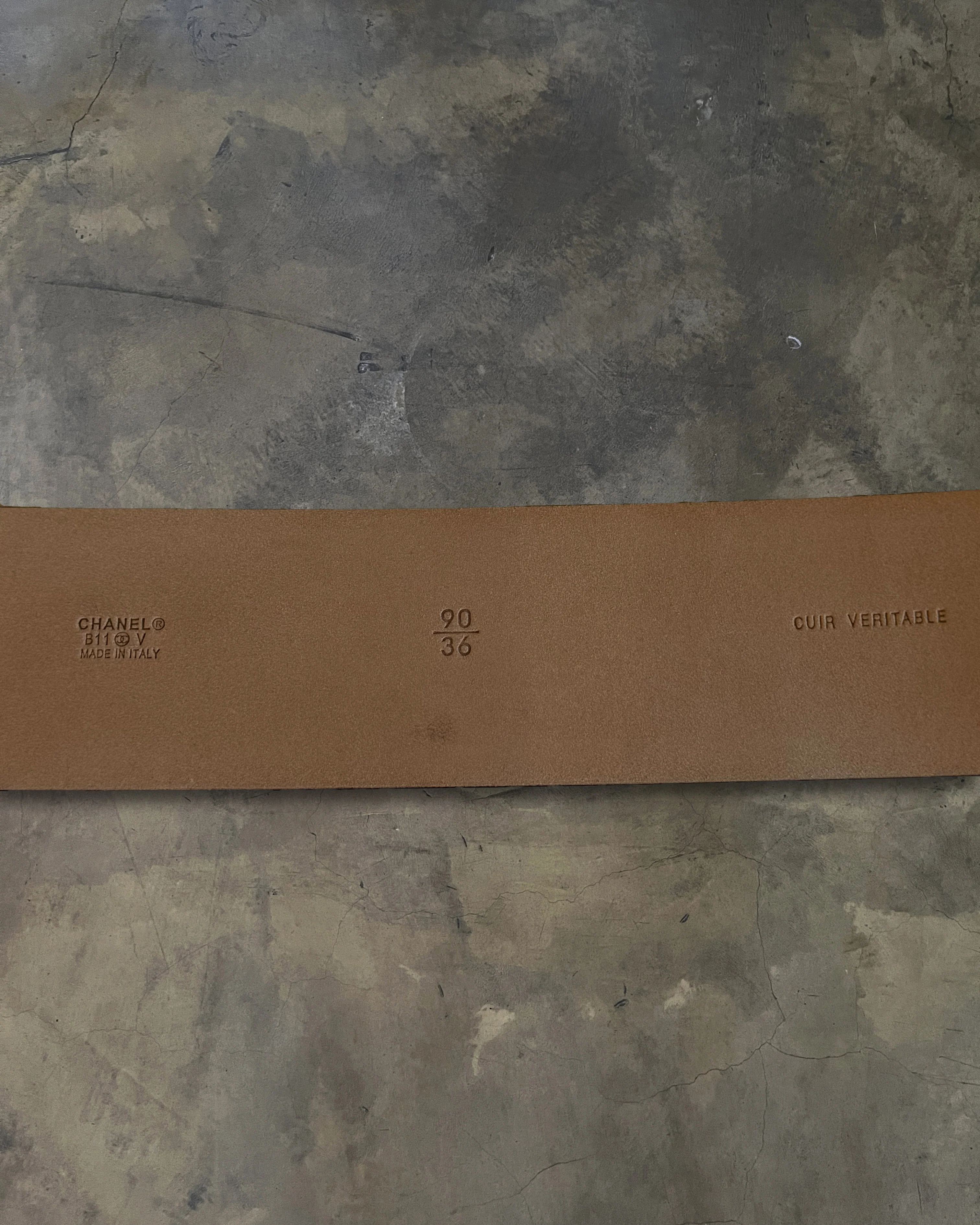 CHANEL BROWN CALFSKIN OVAL CC BELT - Image 5