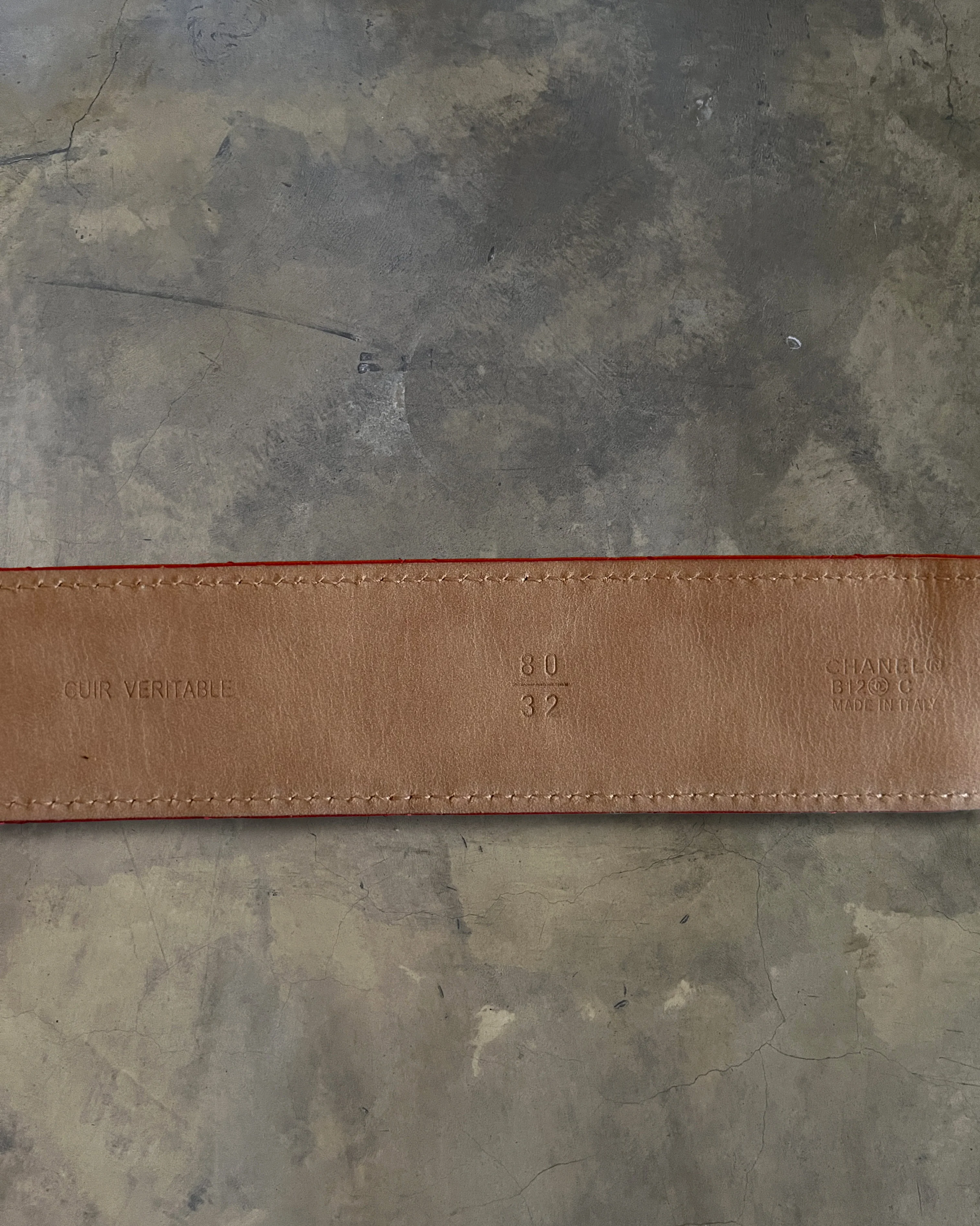CHANEL PIRU RED QUILTED CC BELT - Image 6