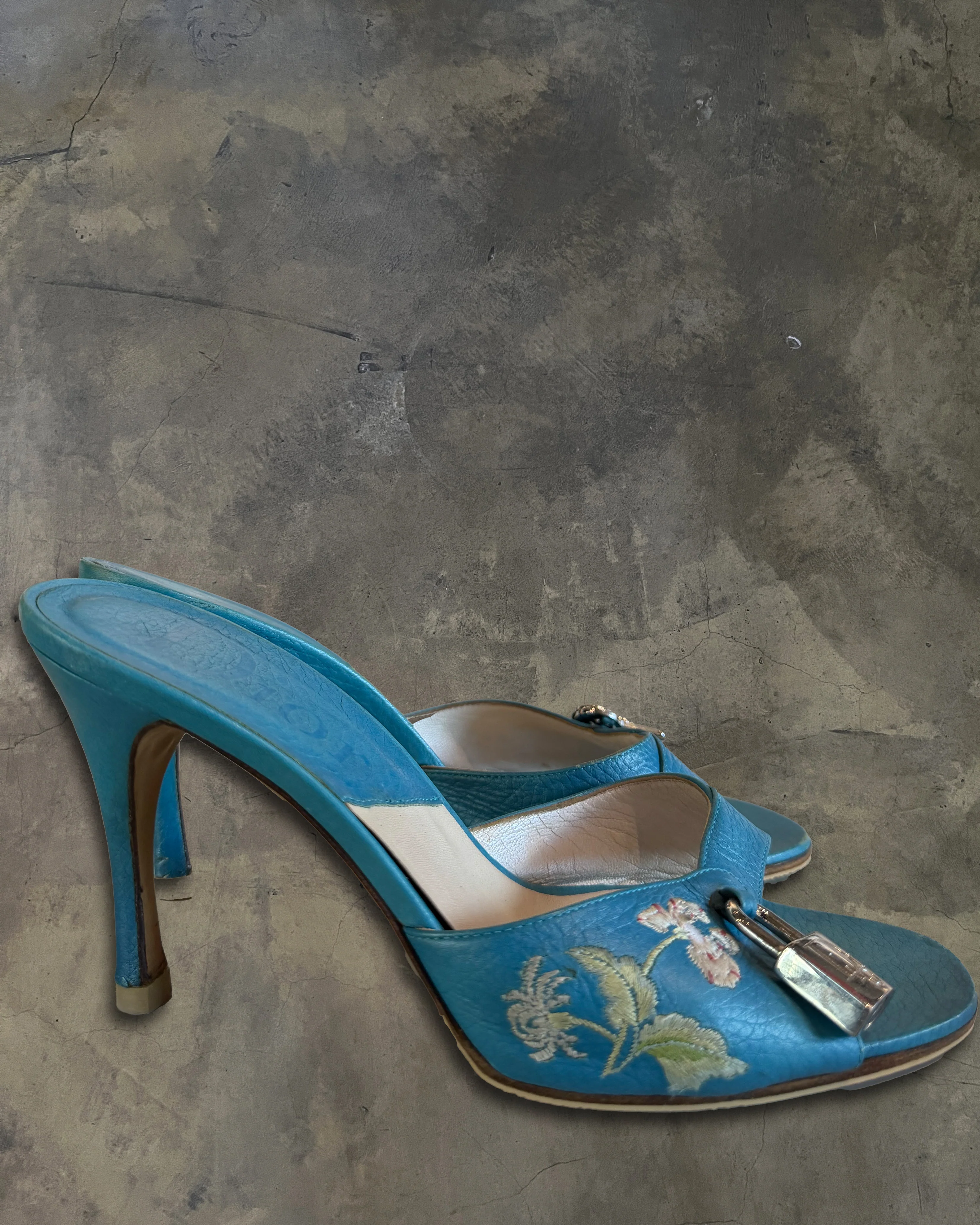 CHRISTIAN DIOR FW2003 LOCK & KEY EMBROIDERED SANDALS - Image 5