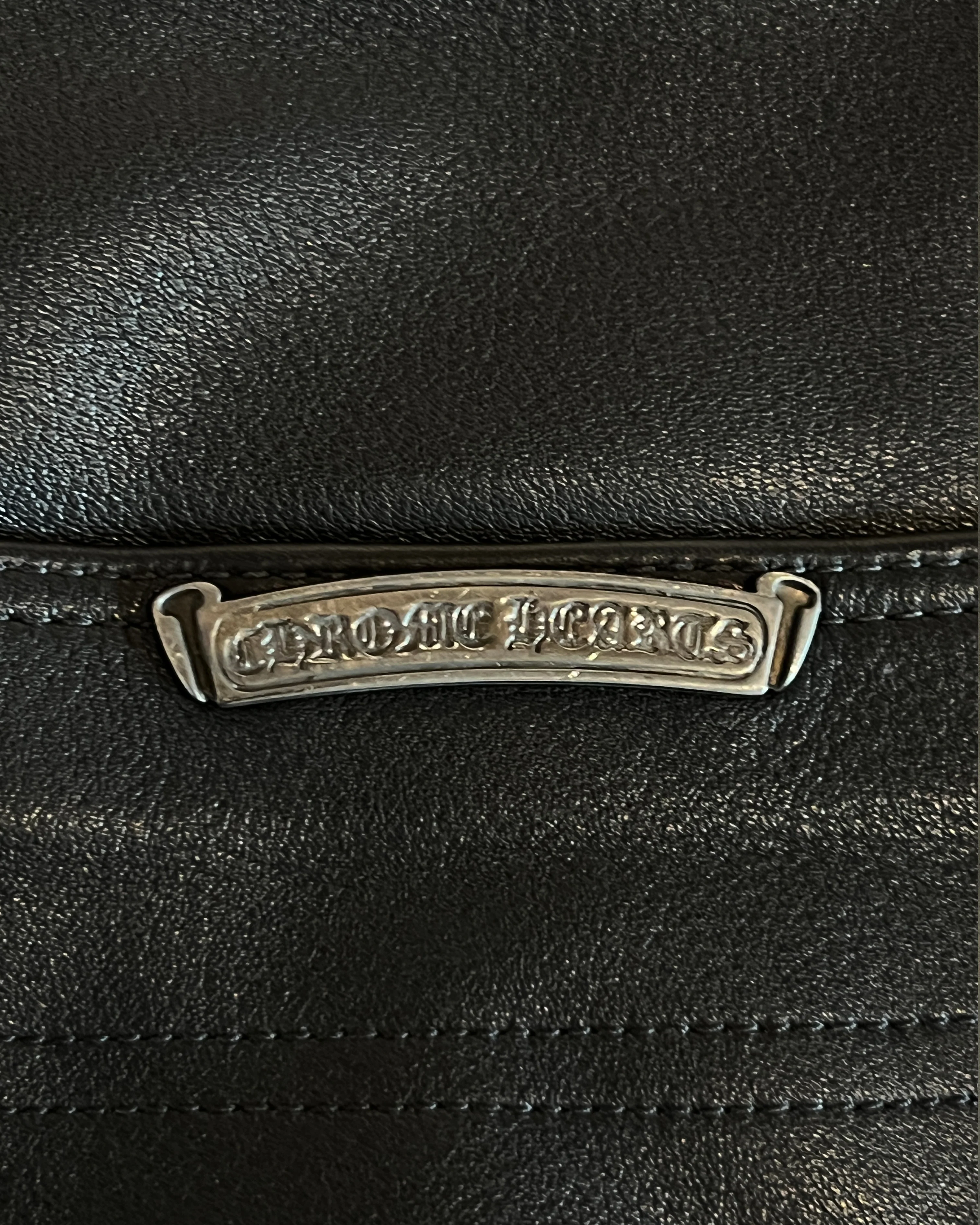 CHROME HEARTS FLEUR KNEE LEATHER CARPENTER PANTS - Image 8