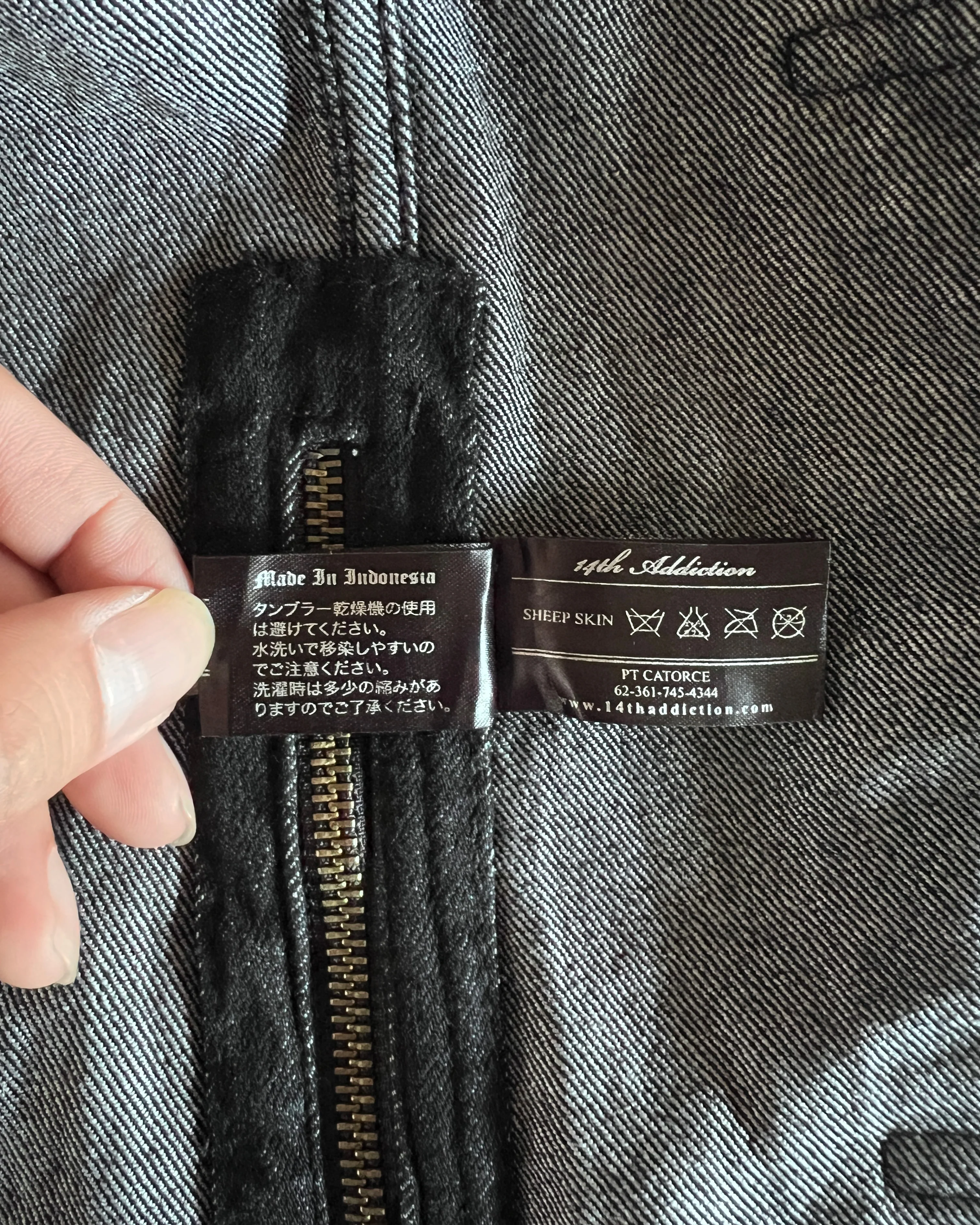 14TH ADDICTION CRASH SHEEP SKIN PATCHED RIDER JACKET - Image 9