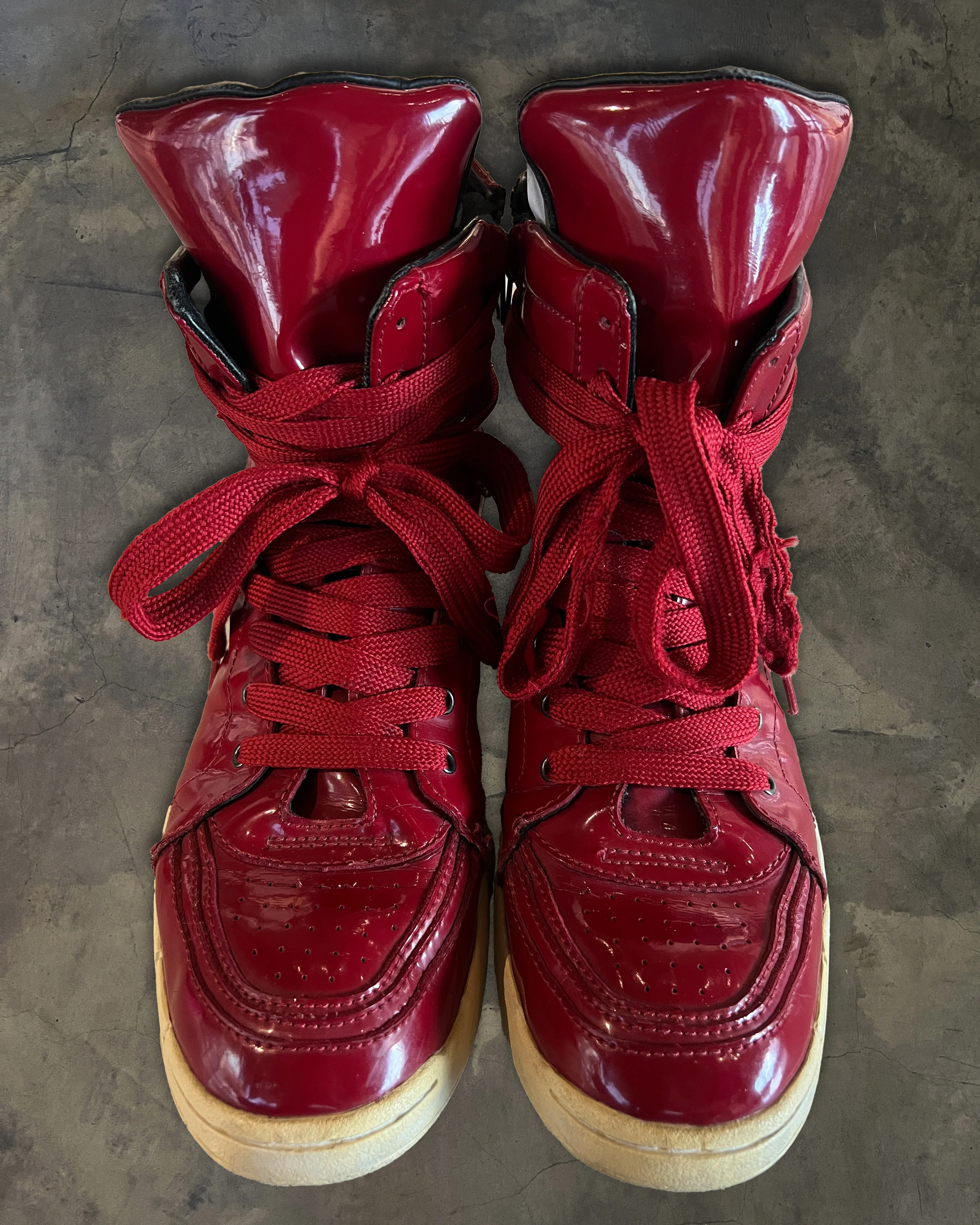 DIET BUTCHER SLIM SKIN PATENT LEATHER HIGH TOPS - Image 2