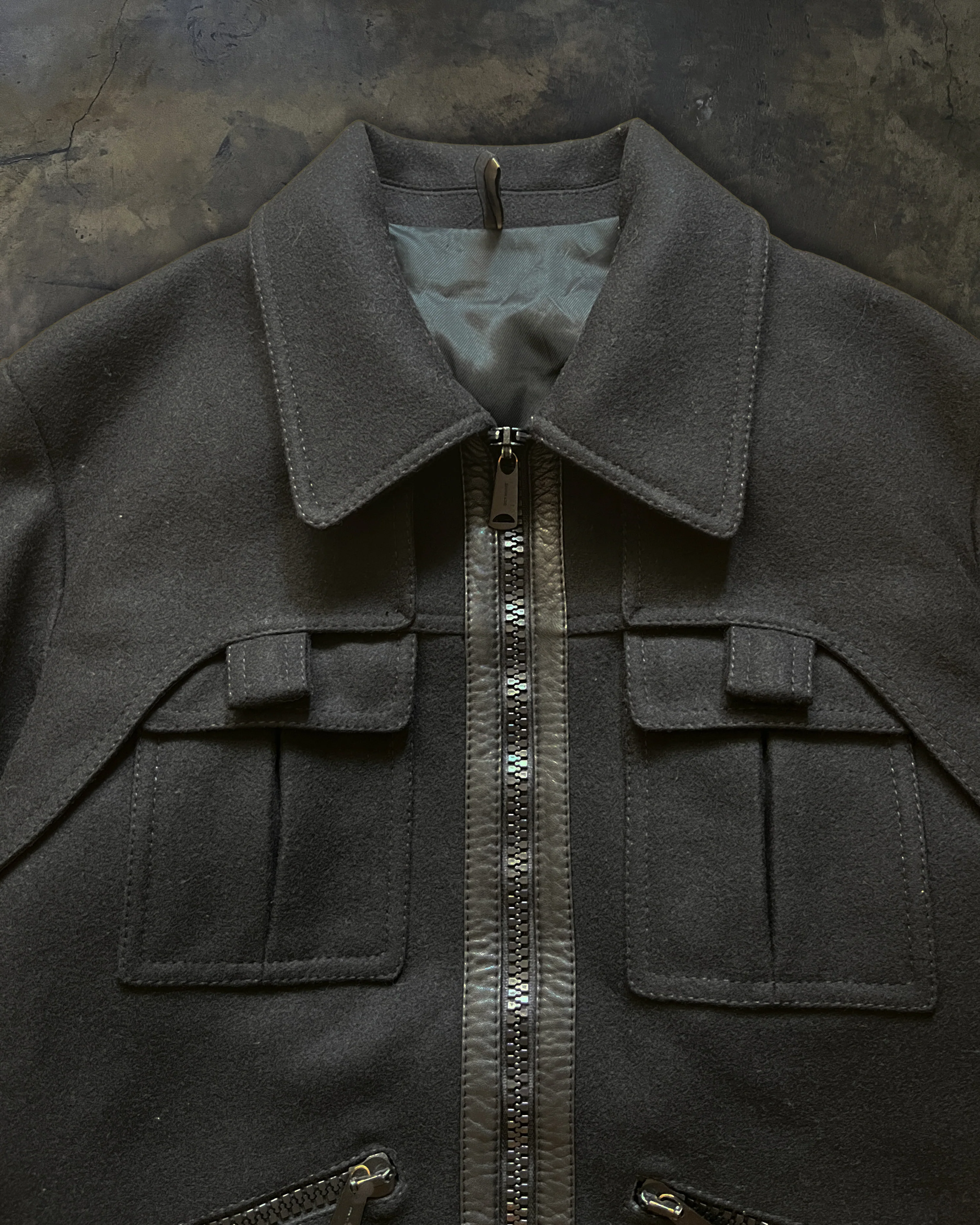 DIOR HOMME AW2006 PANEL LAYER WOOL BOMBER JACKET - Image 3