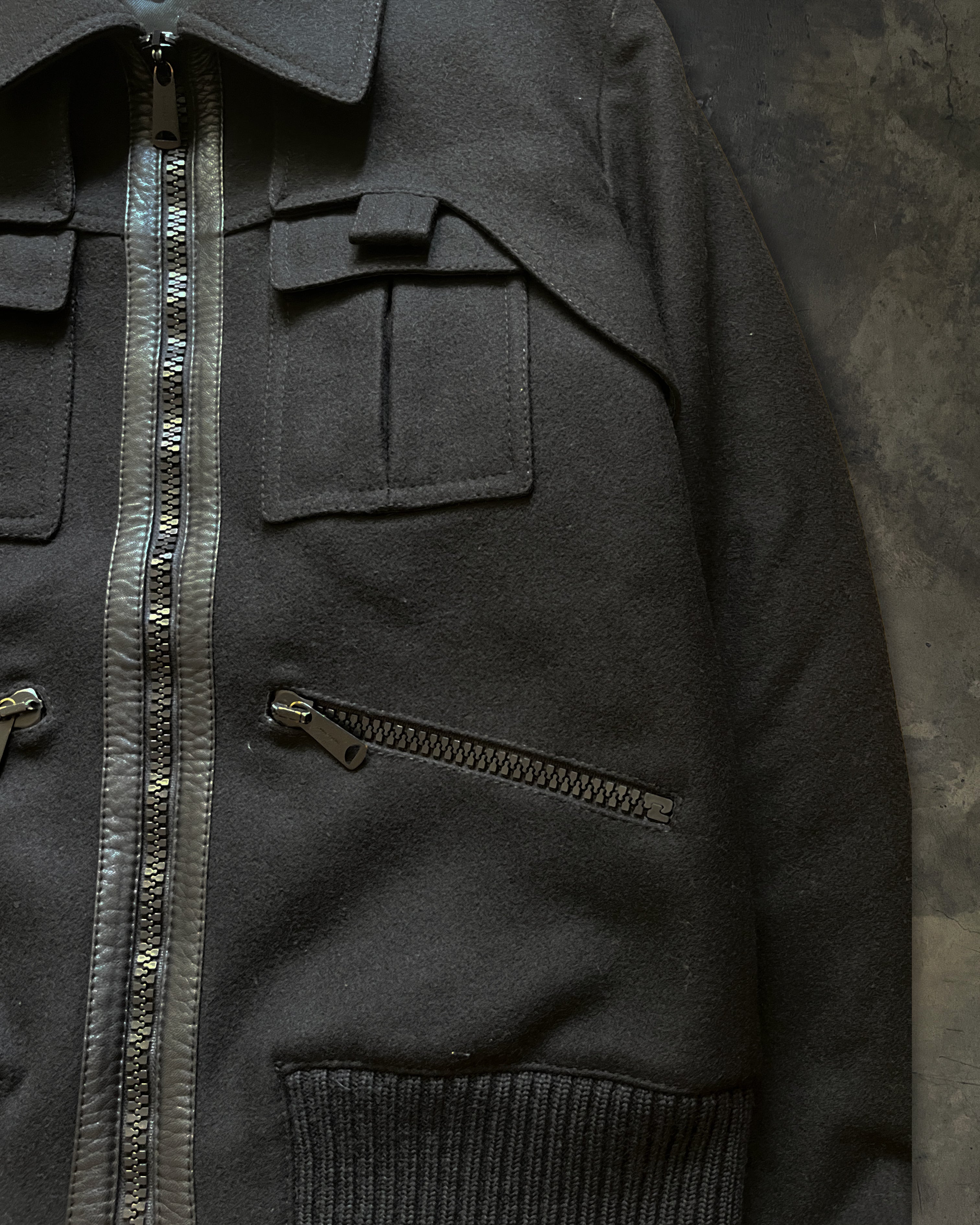 DIOR HOMME AW2006 PANEL LAYER WOOL BOMBER JACKET - Image 4