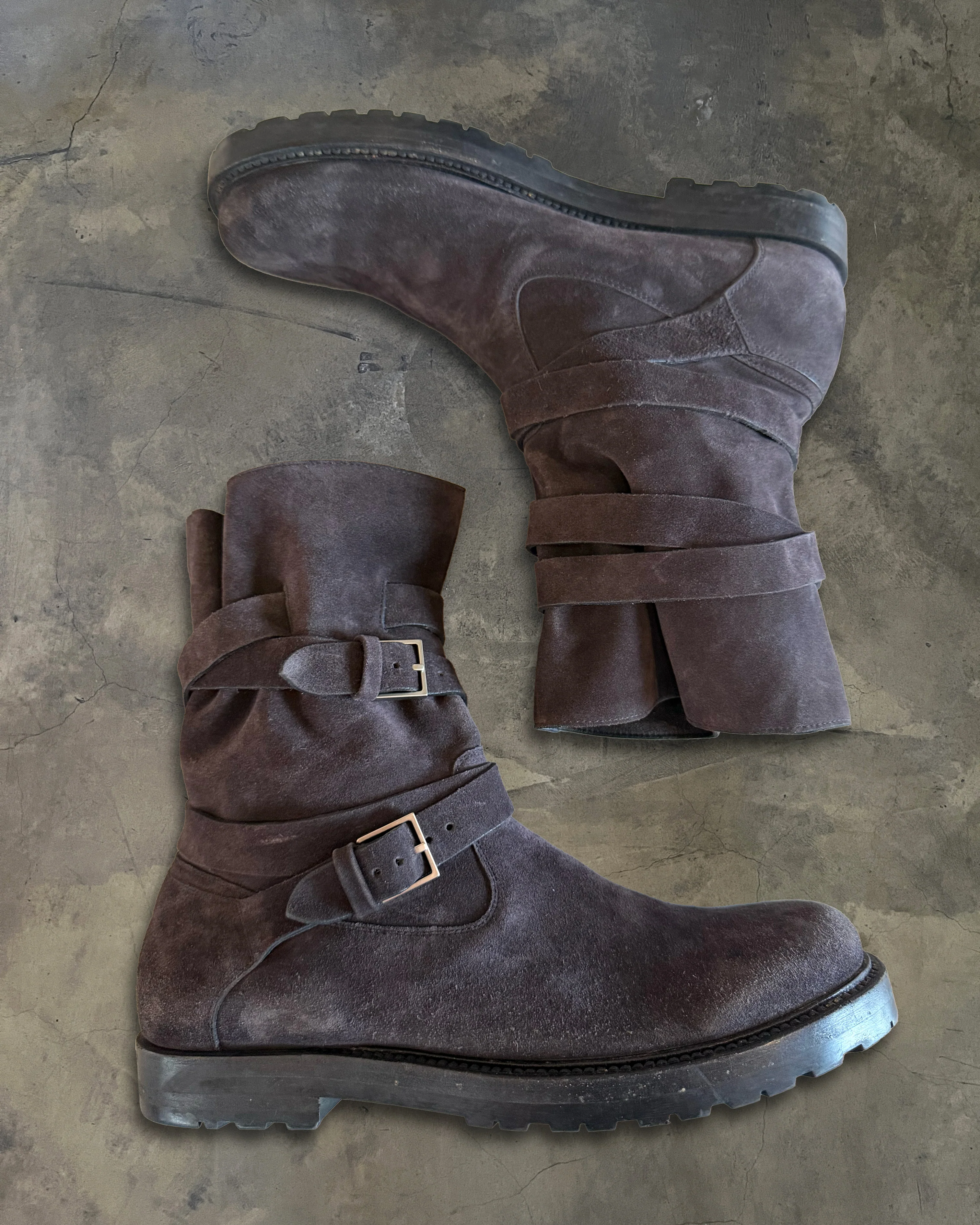 DIOR HOMME AW2011 SUEDE BUCKLED BOOTS - Image 2