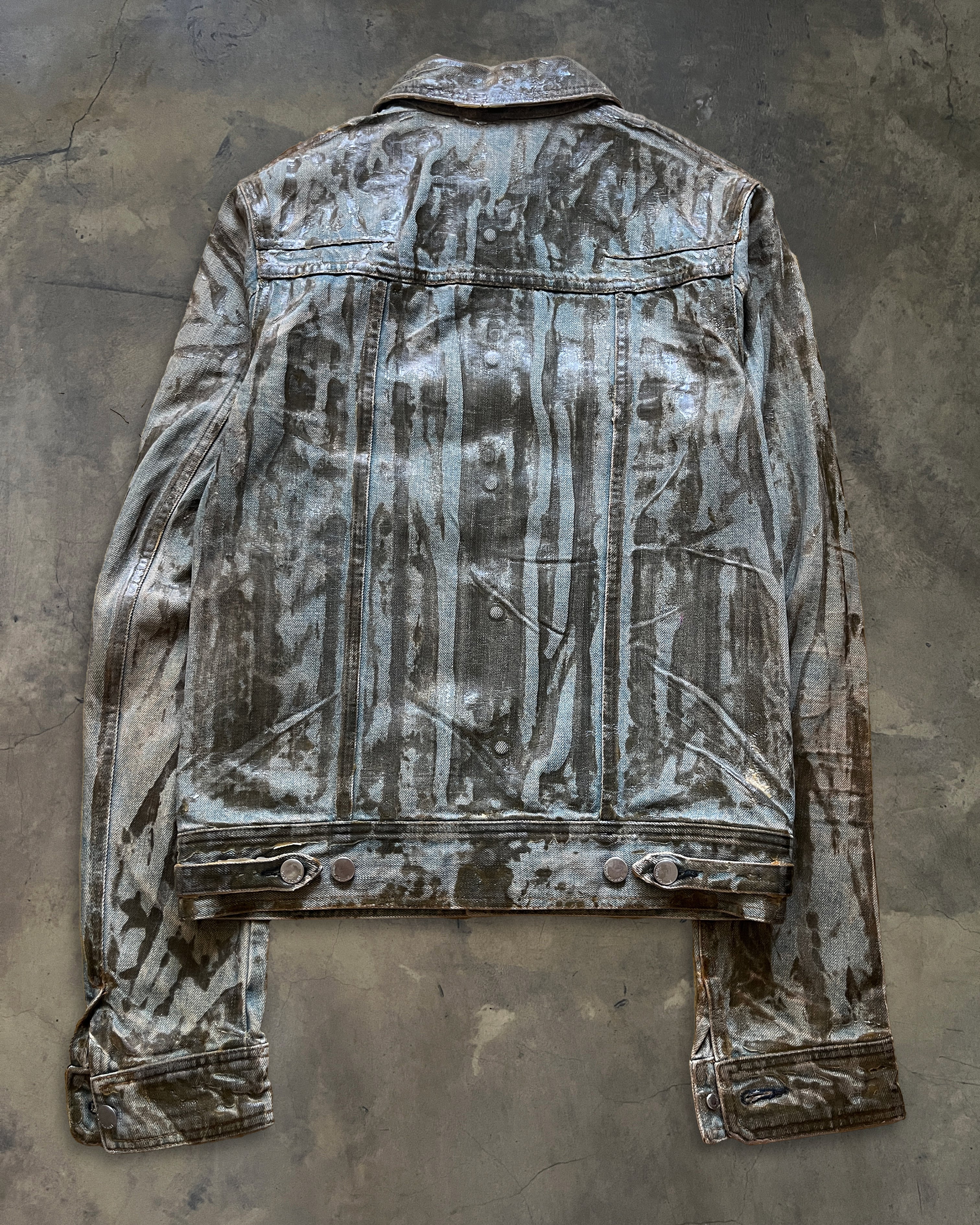 DIOR HOMME SS2004 "STRIP" WAXED DENIM JACKET - Image 6