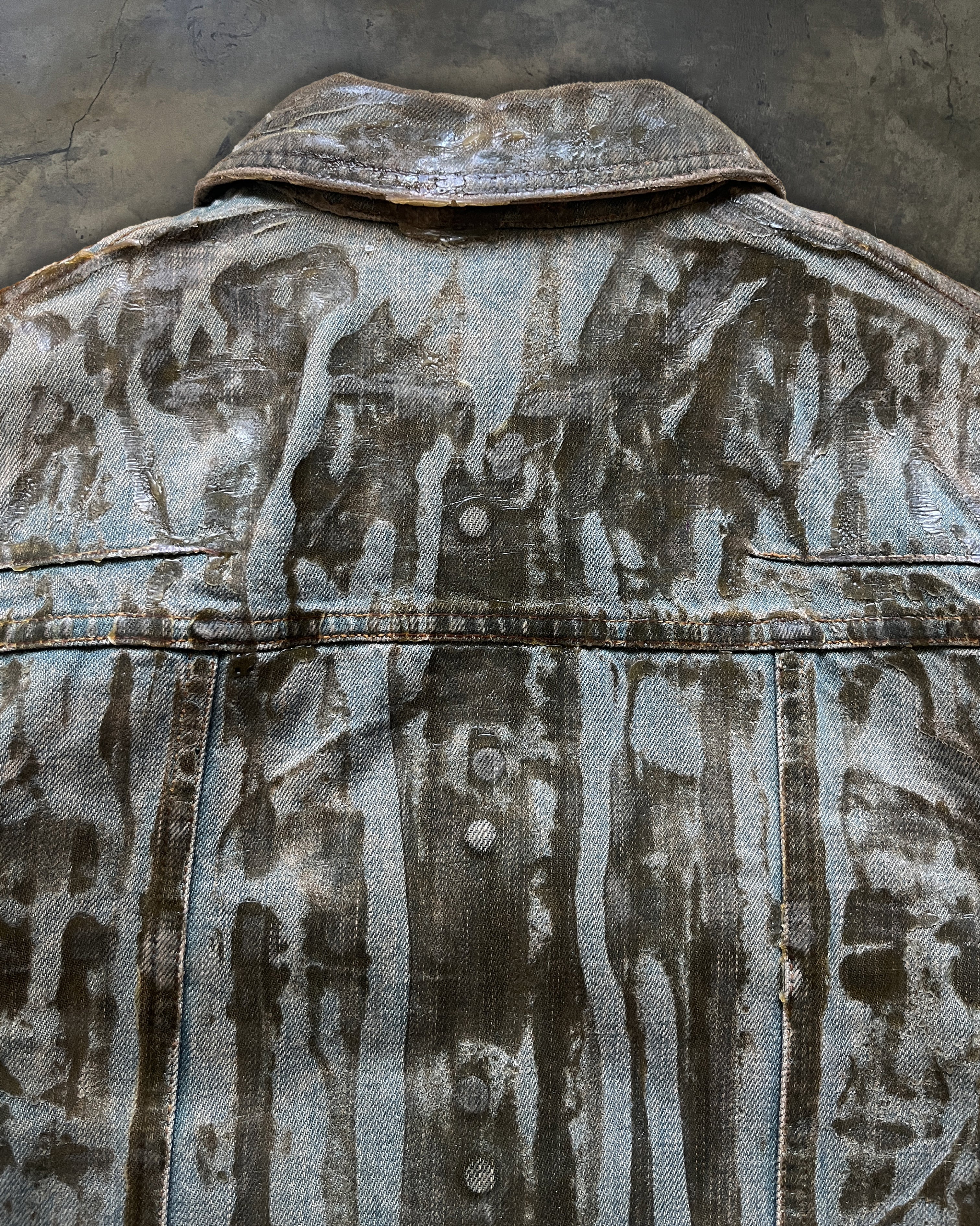 DIOR HOMME SS2004 "STRIP" WAXED DENIM JACKET - Image 8