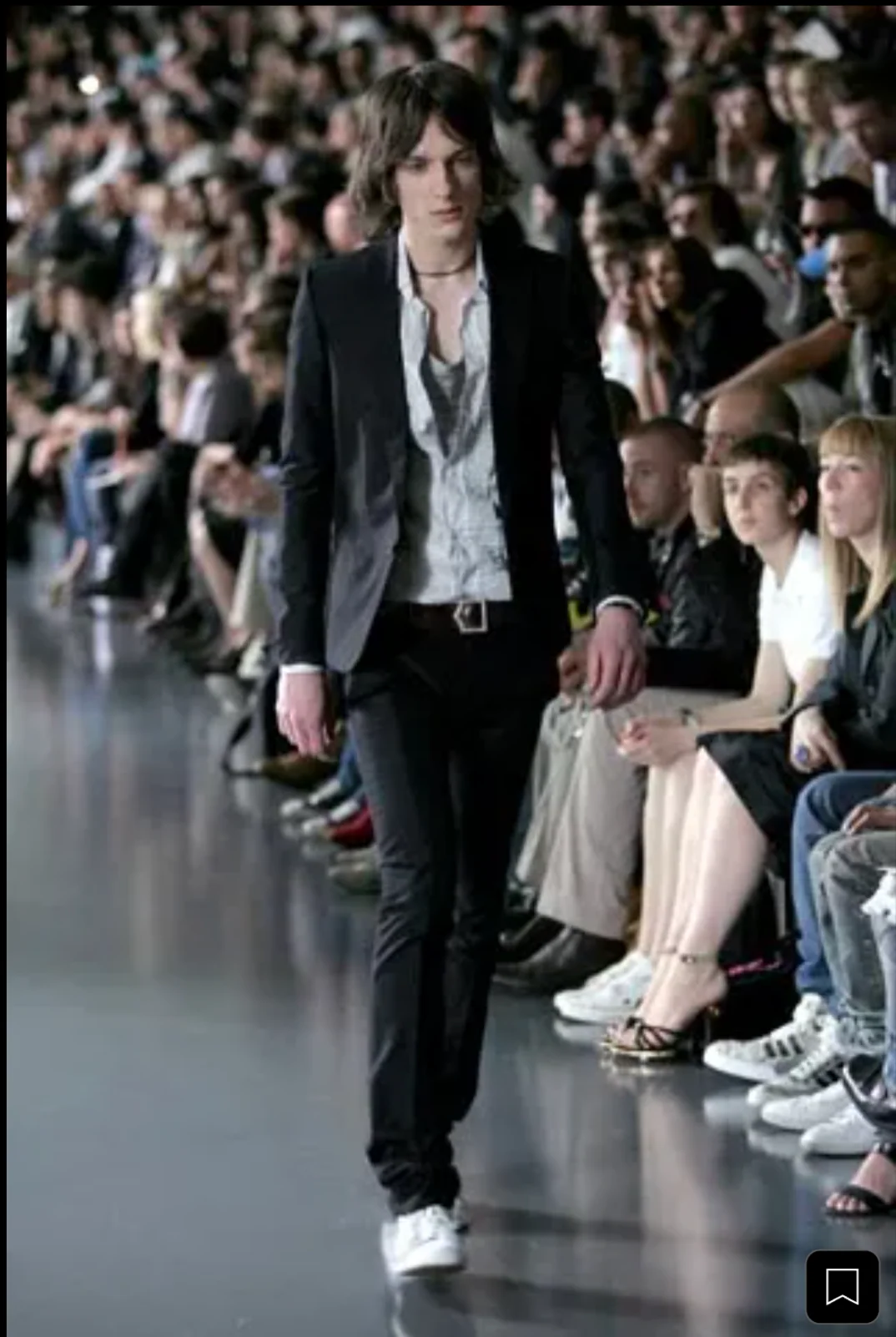 DIOR HOMME SS2005 BLACK LEATHER D-POINT BELT - Image 6