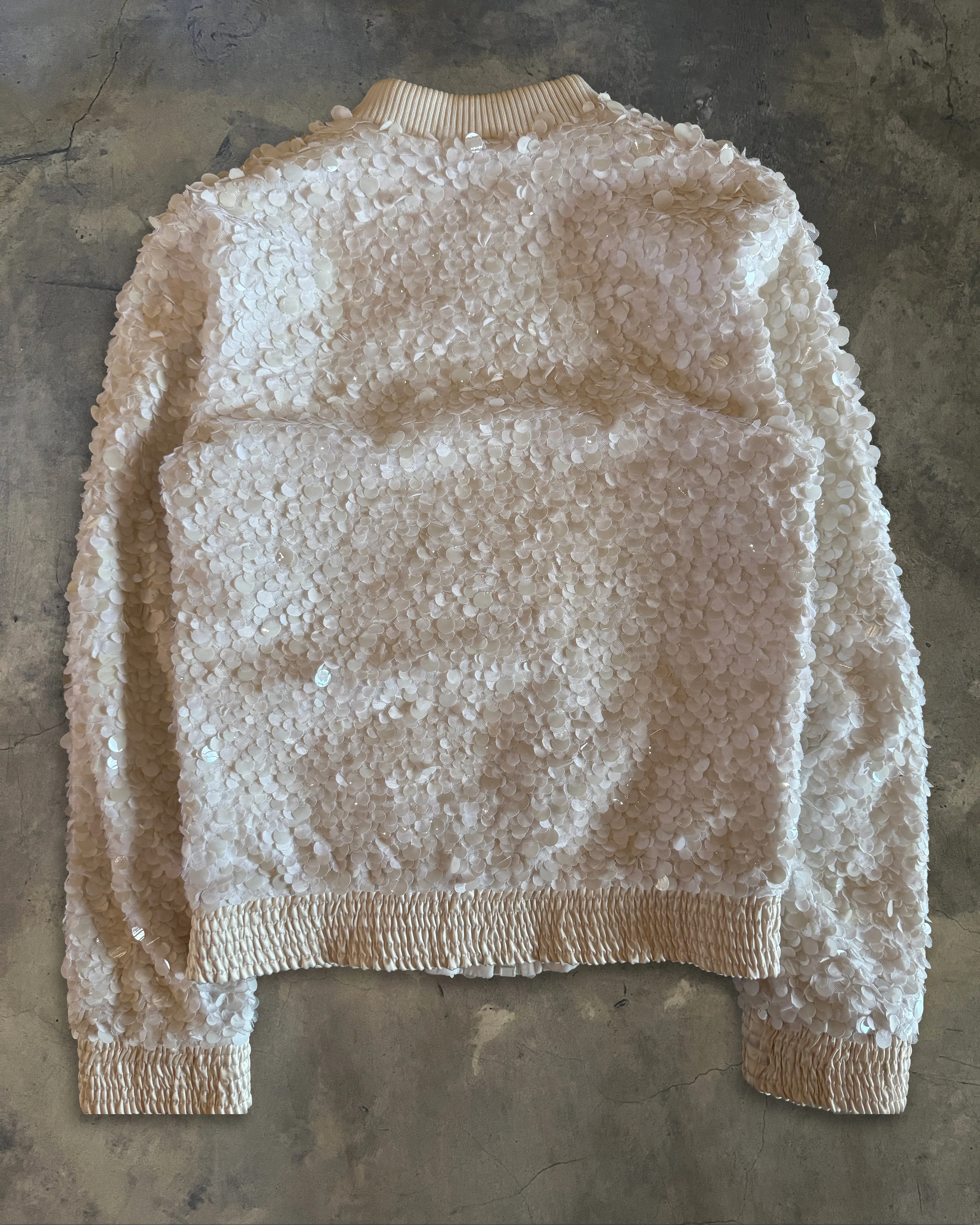DIOR HOMME SS2007 "NAVIGATE" WHITE SEQUIN BOMBER - Image 5