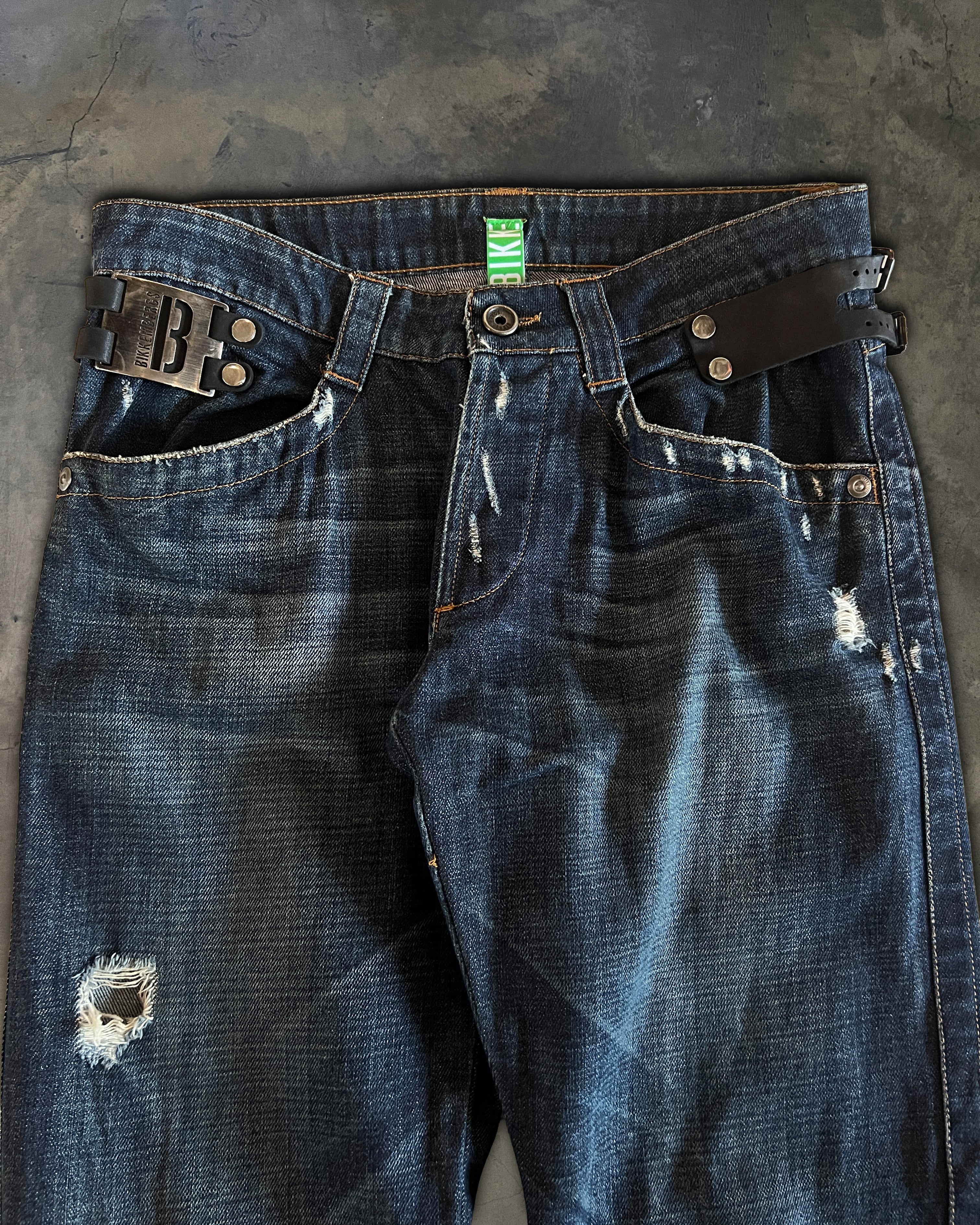 DIRK BIKKEMBERGS 90'S LEATHER SNAP DENIM - Image 2