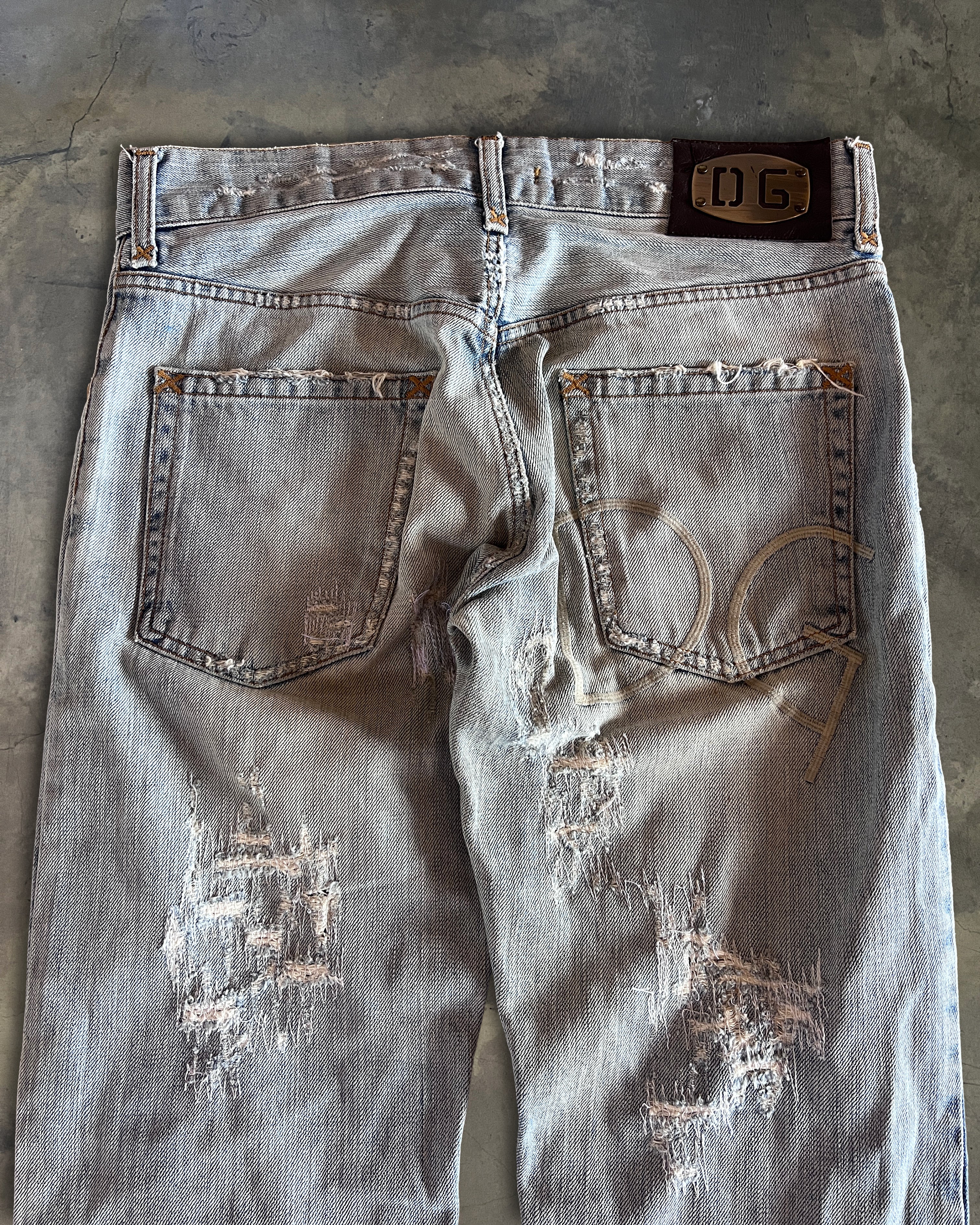 DOLCE & GABBANA LIGHT WASHED THRASHED STRAIGHT LEG DENIM - Image 7