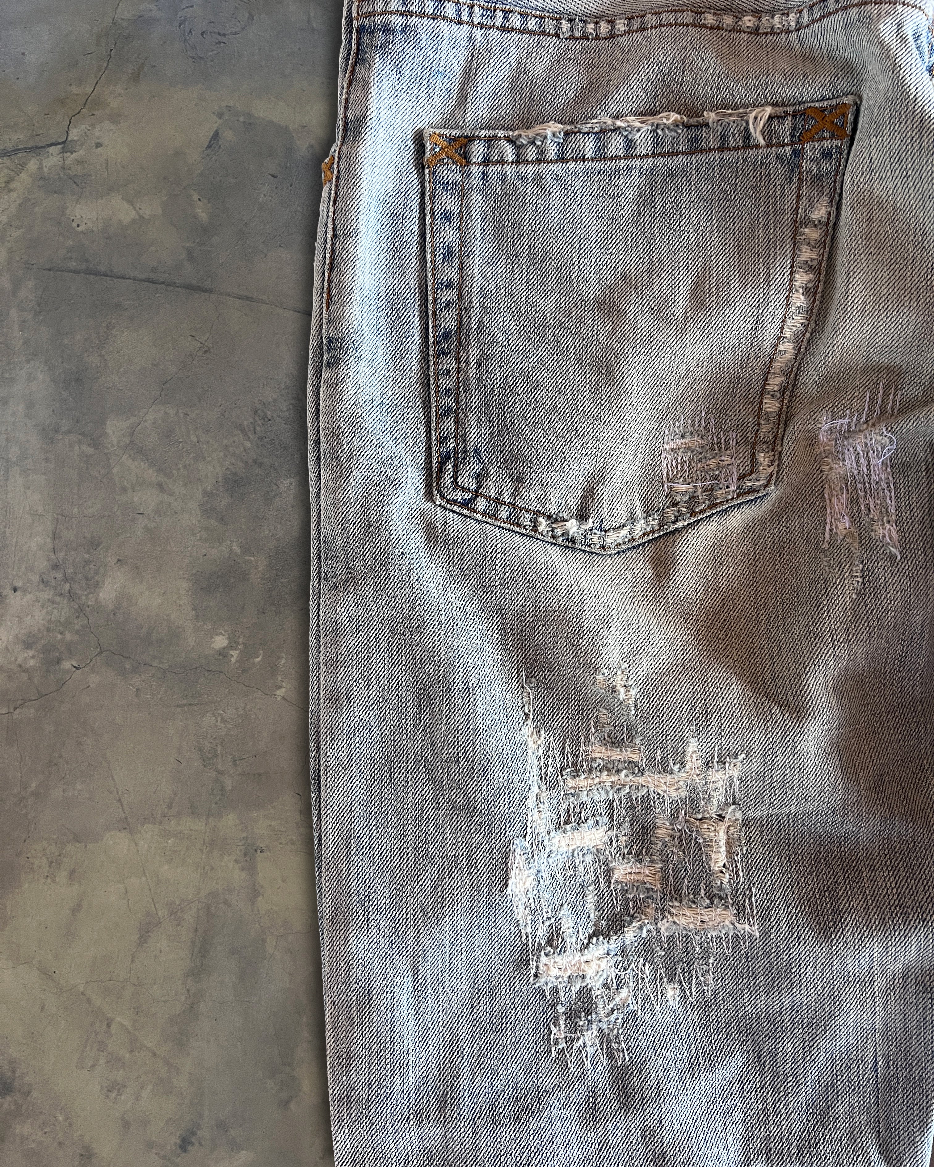DOLCE & GABBANA LIGHT WASHED THRASHED STRAIGHT LEG DENIM - Image 9