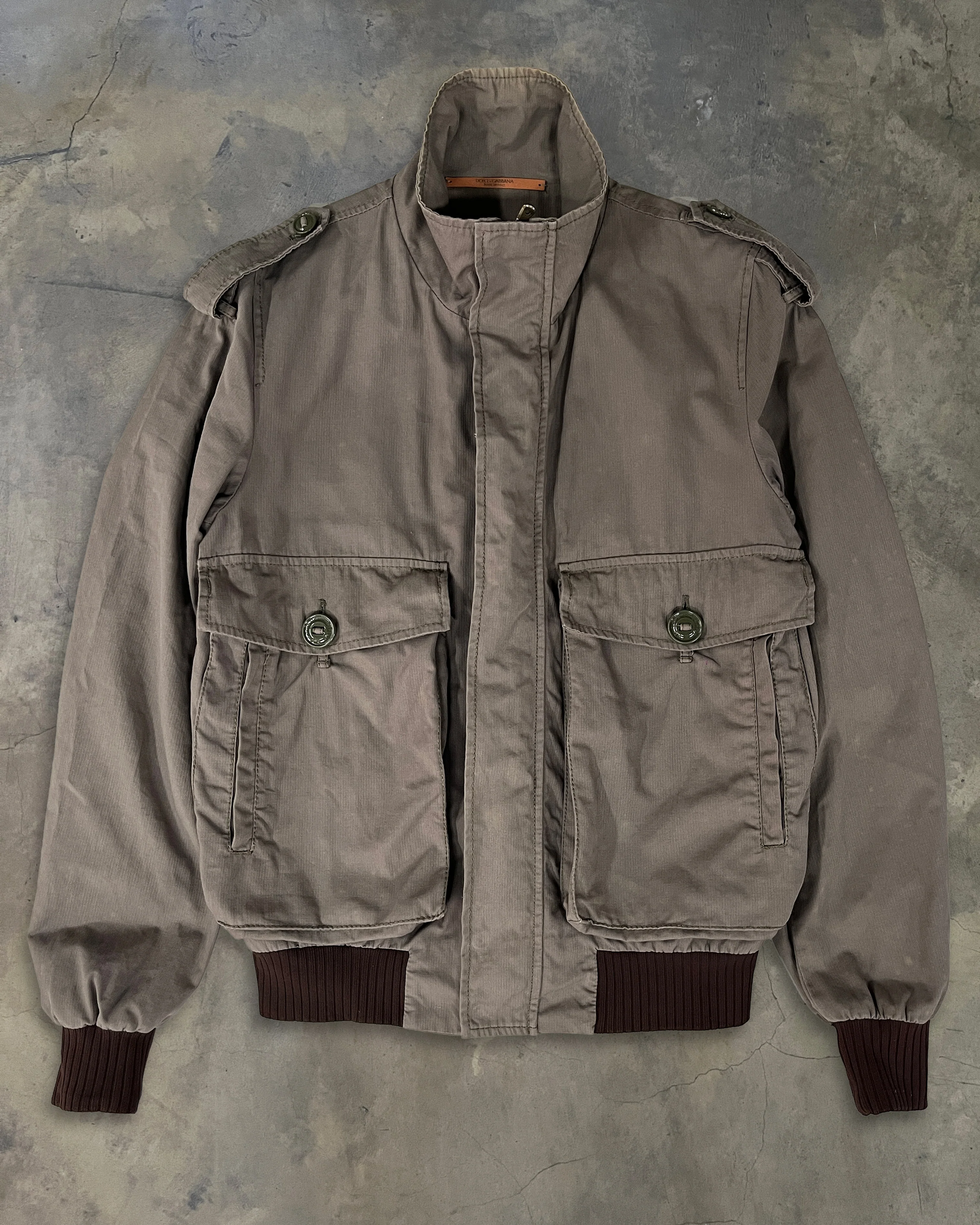 DOLCE GABBANA MA-1 KHAKI BOMBER JACKET - Image 4