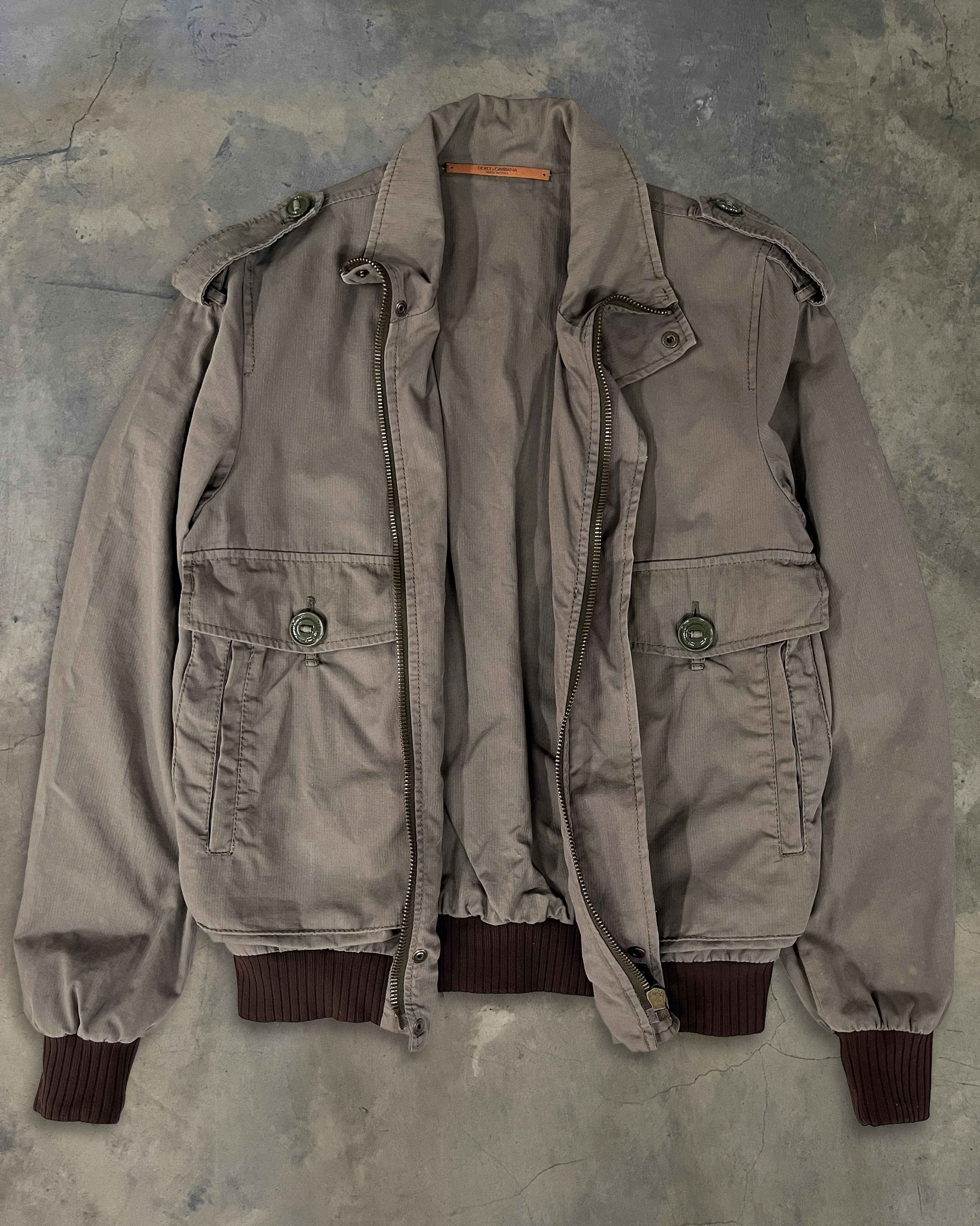 DOLCE GABBANA MA-1 KHAKI BOMBER JACKET - Image 5
