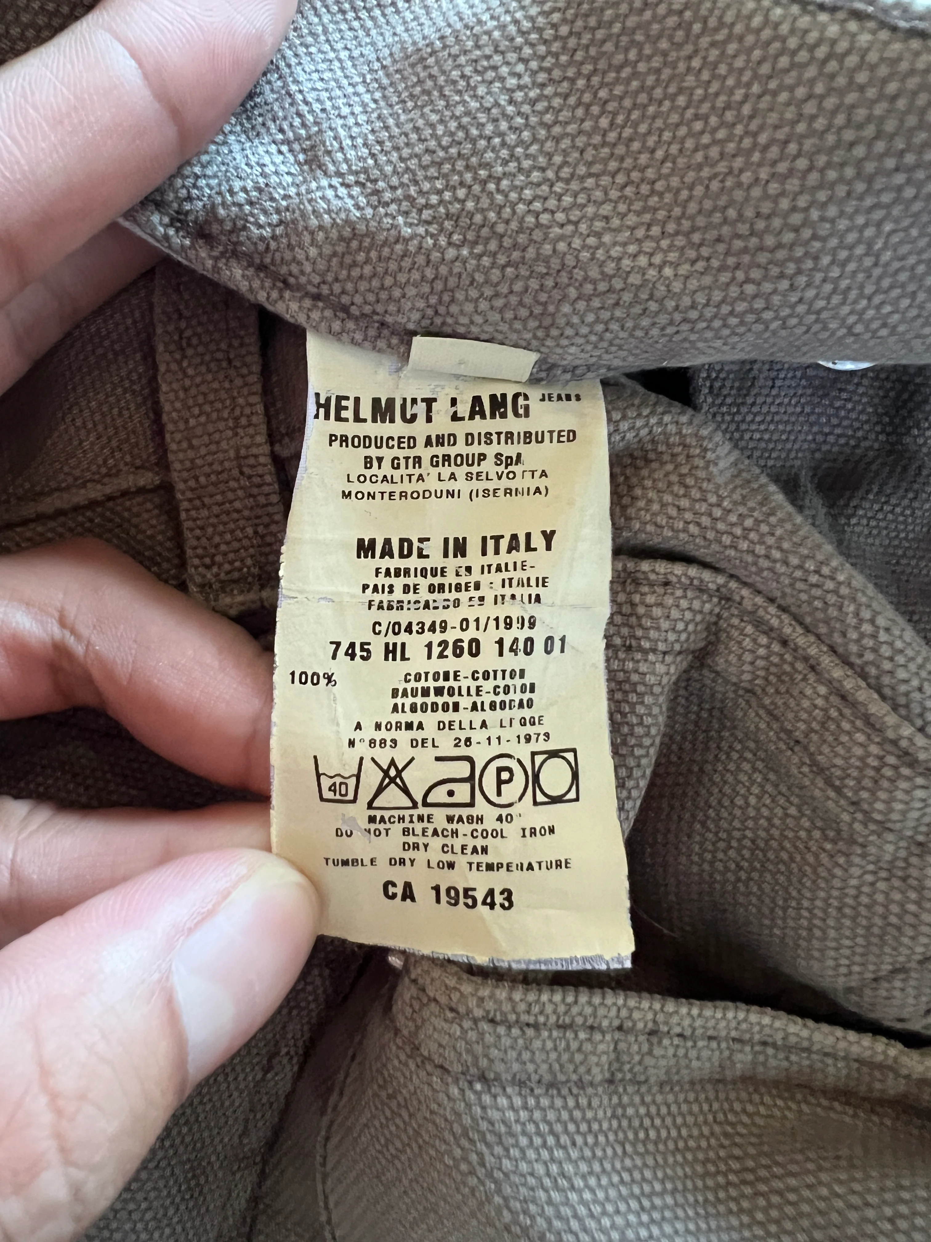 HELMUT LANG SS1999 SAGE DOUBLE KNEE WORK PANTS - Image 6