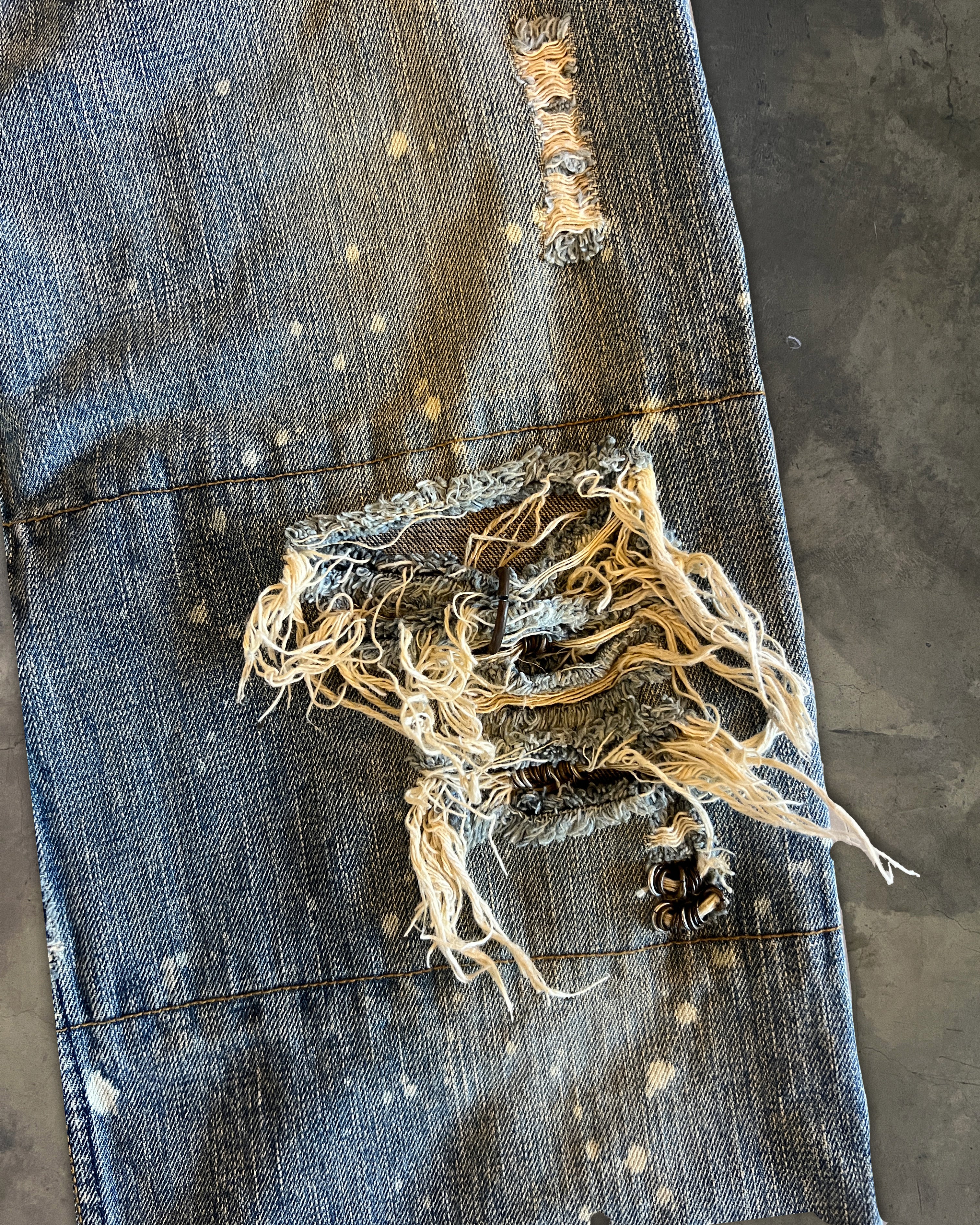 IFSIXWASNINE PIERCED BAGGY MUDMAX DENIM - Image 4