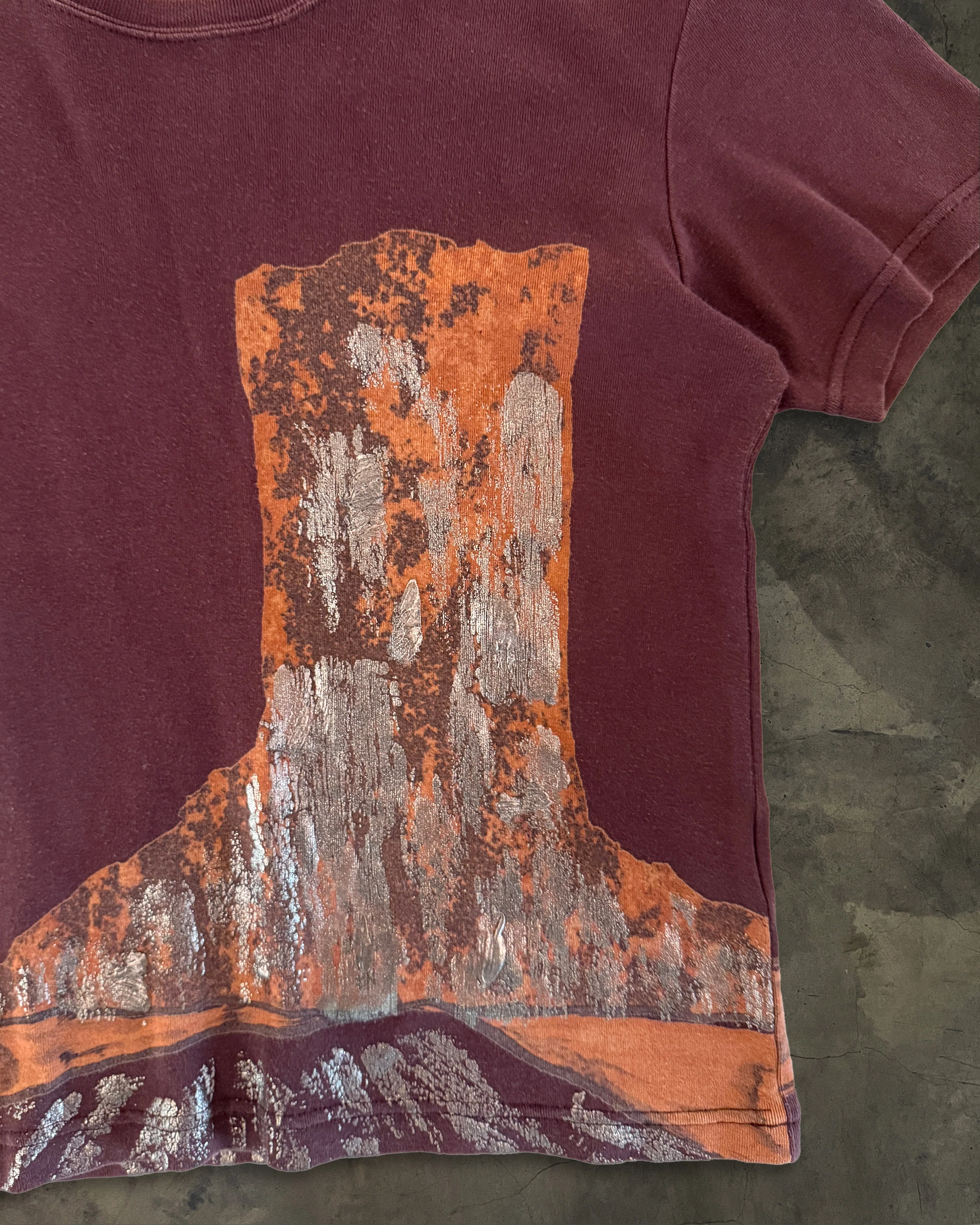 ISSEY MIYAKE METALLIC PAINT CROPPED TEE - Image 2