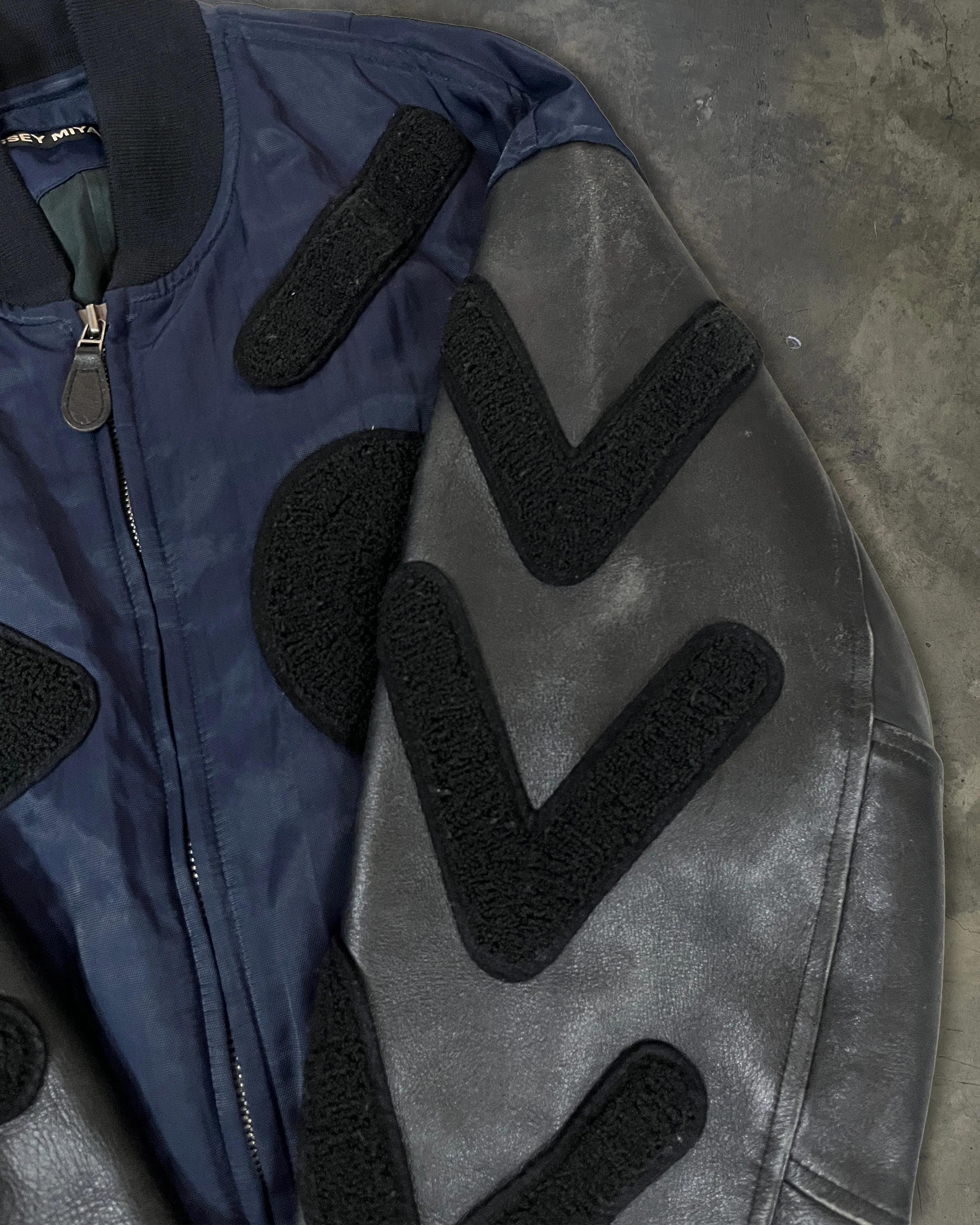 ISSEY MIYAKE SS1994 HYBRID BOMBER WITH PATCH APPLIQUE DETAILING - Image 5