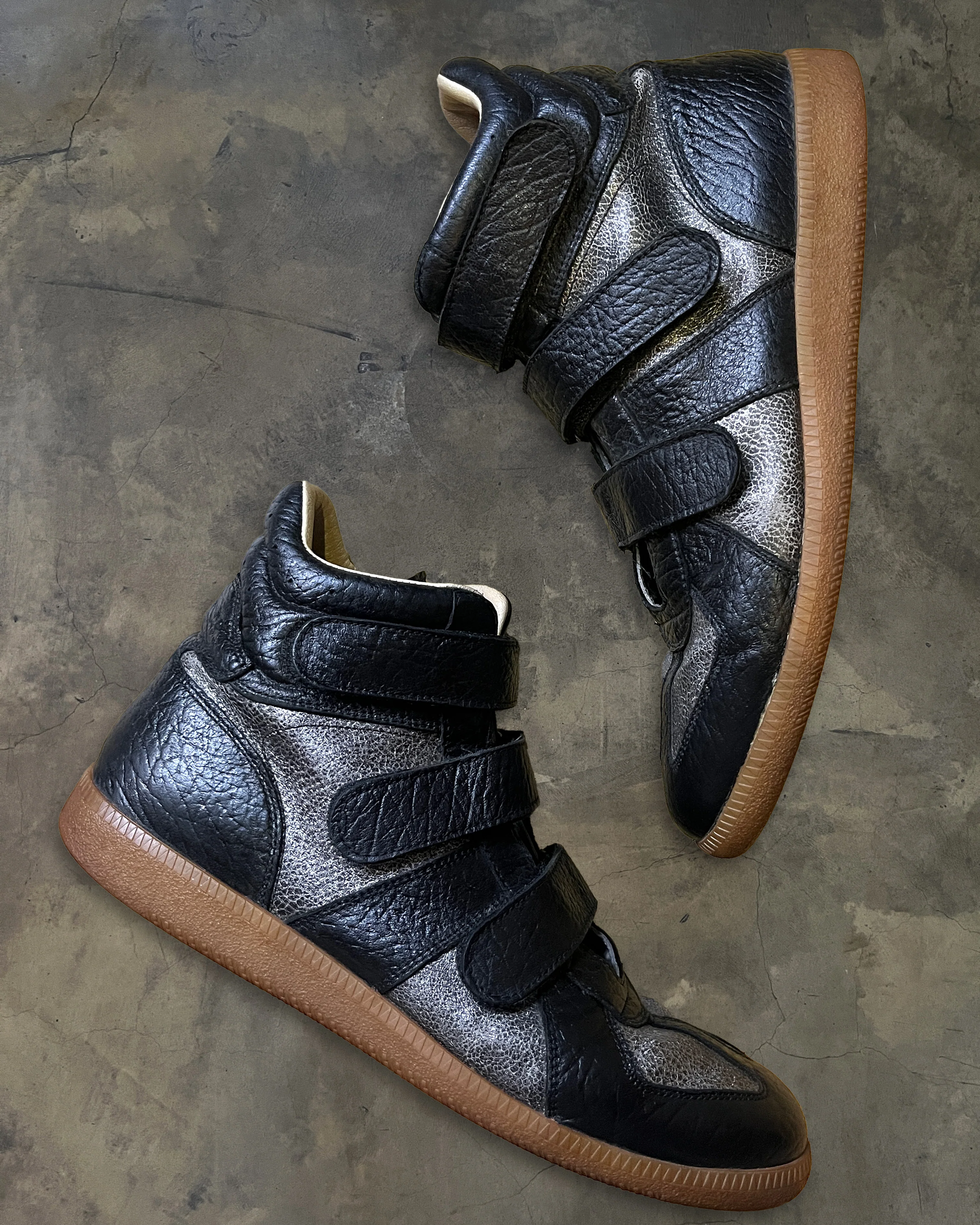 MAISON MARGIELA FW2014 "METALLIC CRACKLE" VELCRO GAT - Image 3