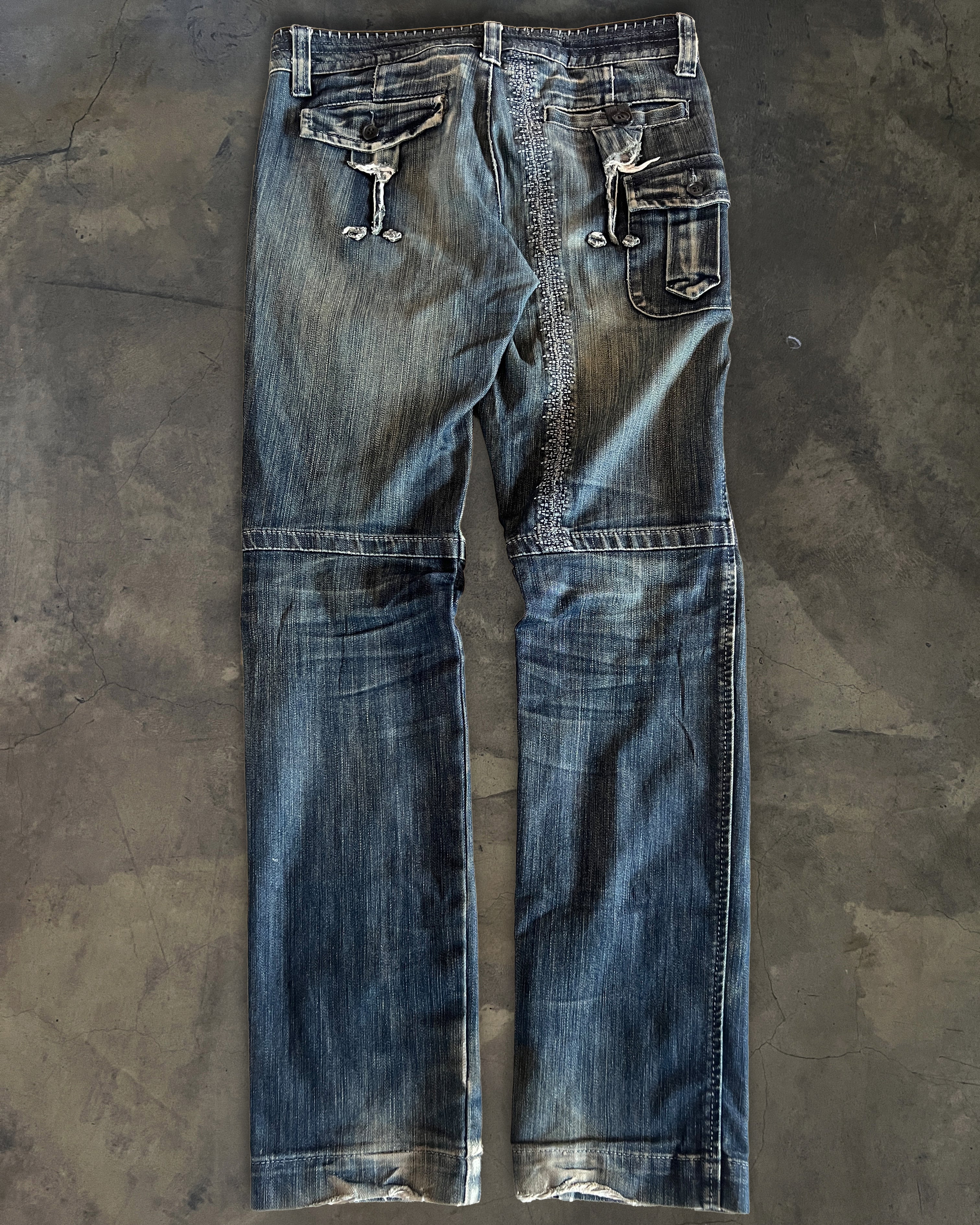 MARITHÉ FRANÇOIS GIRBAUD BIKER STITCHED DENIM - Image 5