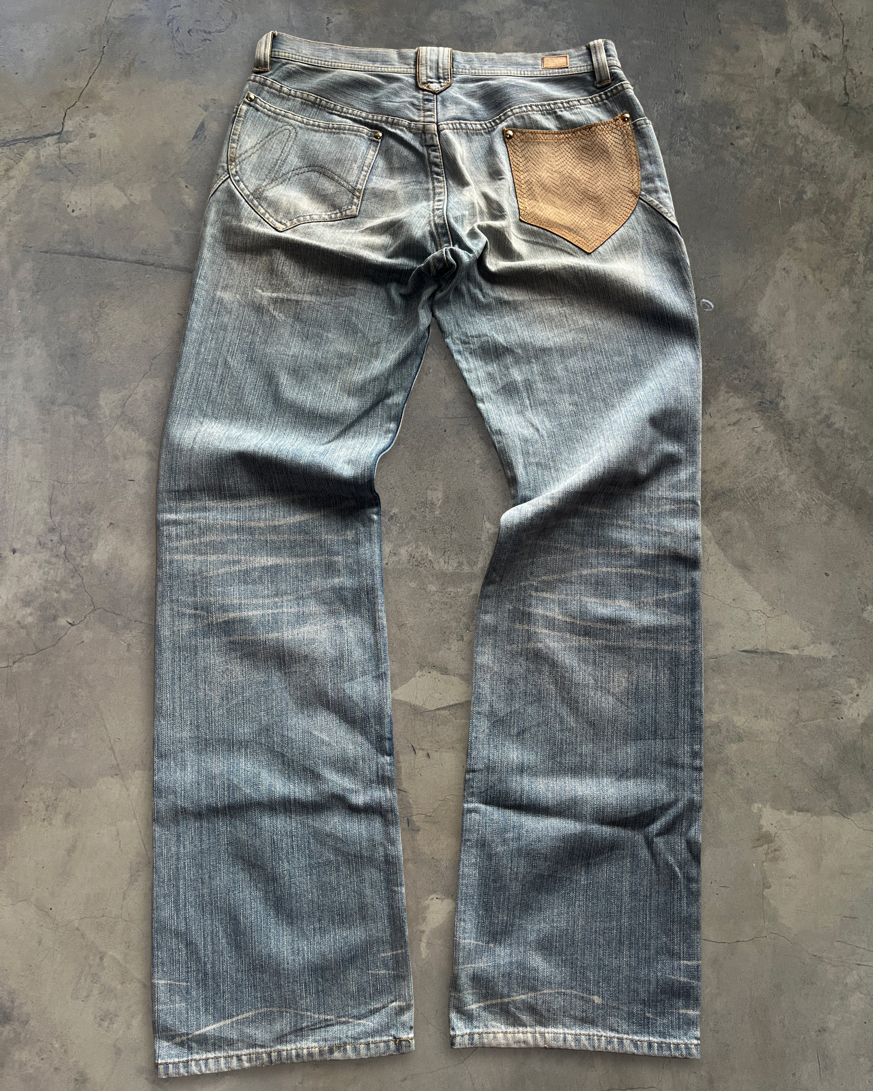 NICOLE CLUB FAUX SNAKE SKIN POCKET WASHED DENIM ★★★ - Image 2