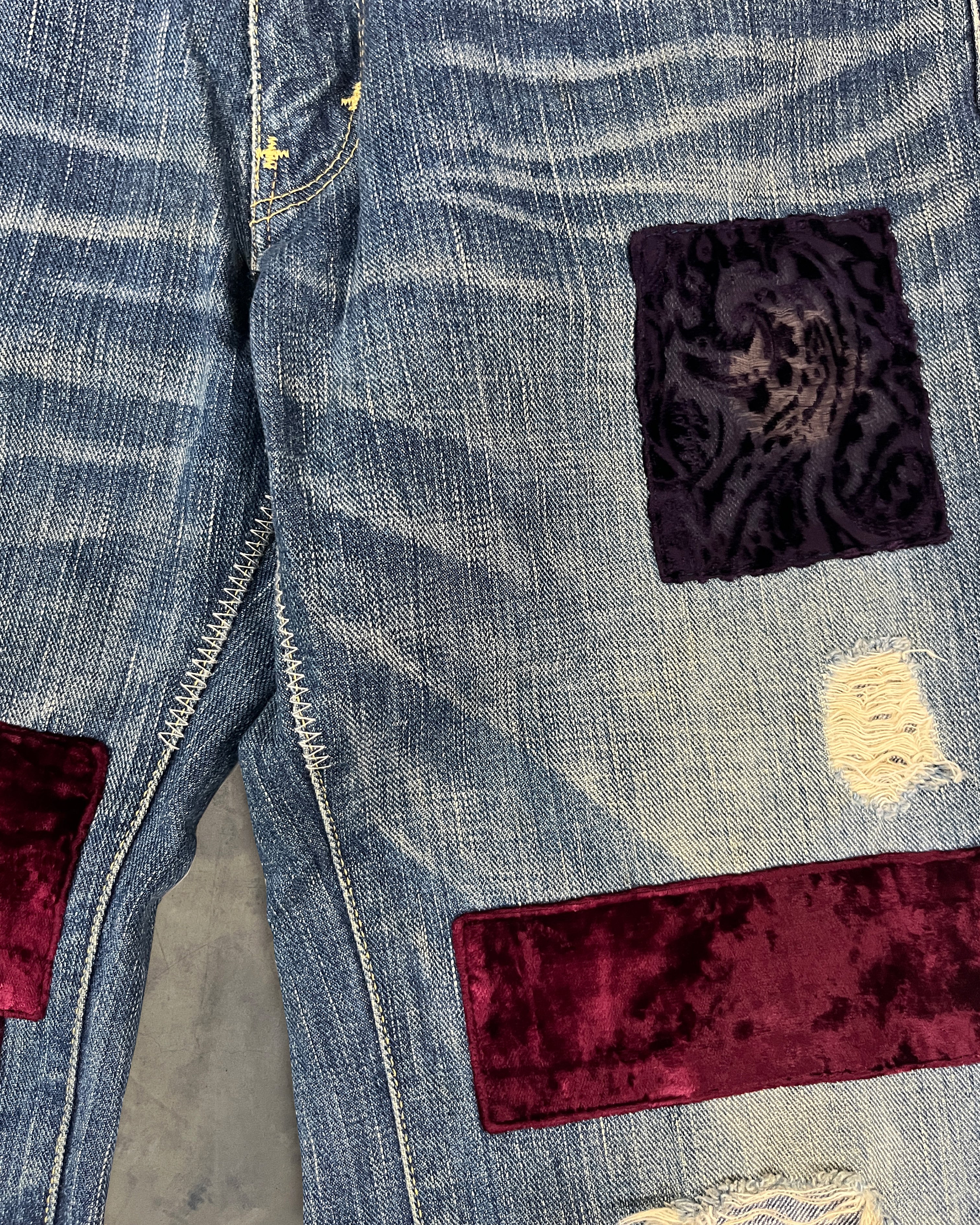 NUMBER (N)INE SSAW03 "TOUCH ME IM SICK" VELVET PATCH DENIM - Image 3