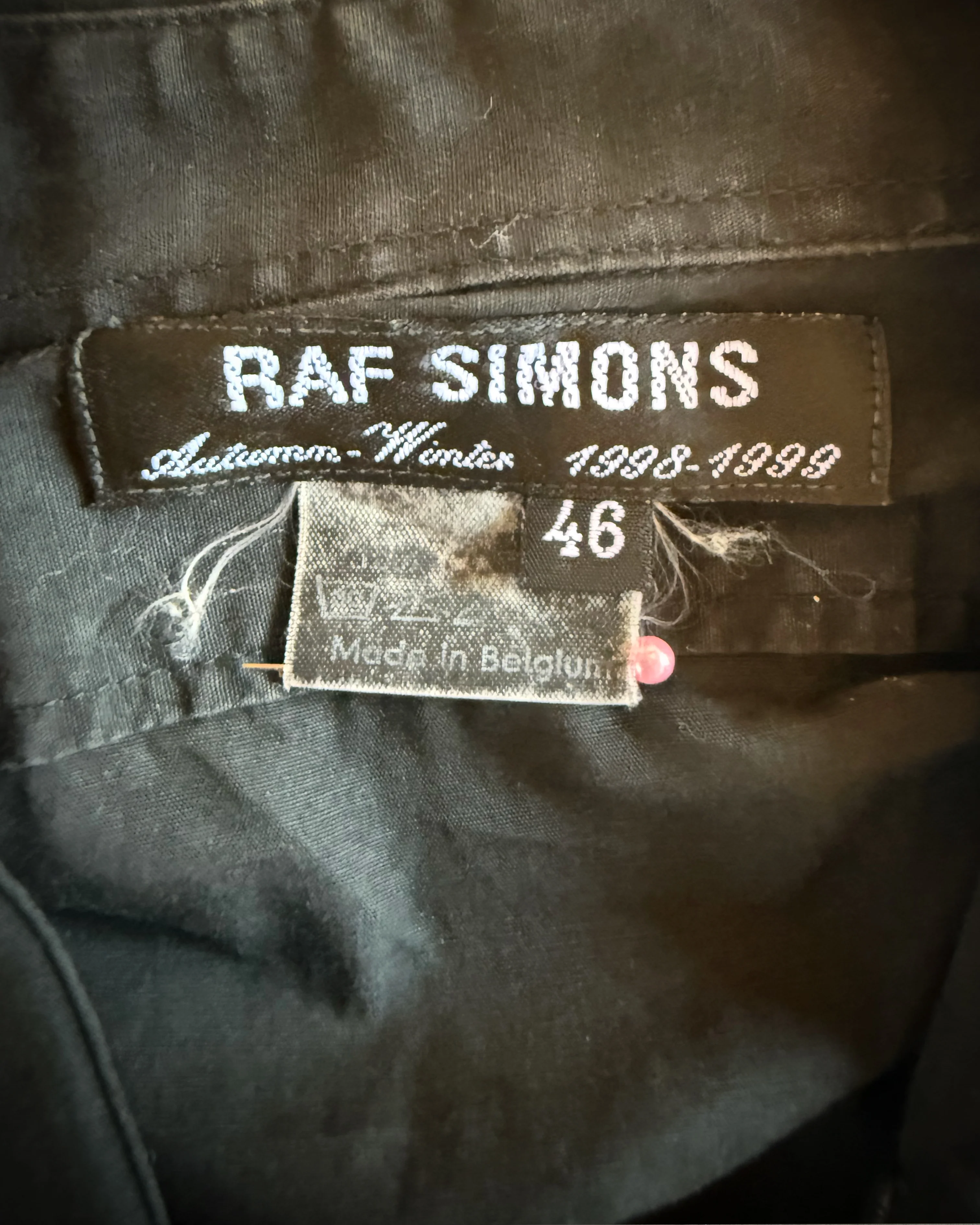 RAF SIMONS AW1998 RUNWAY BLACK BUTTON UP SHIRT - Image 4