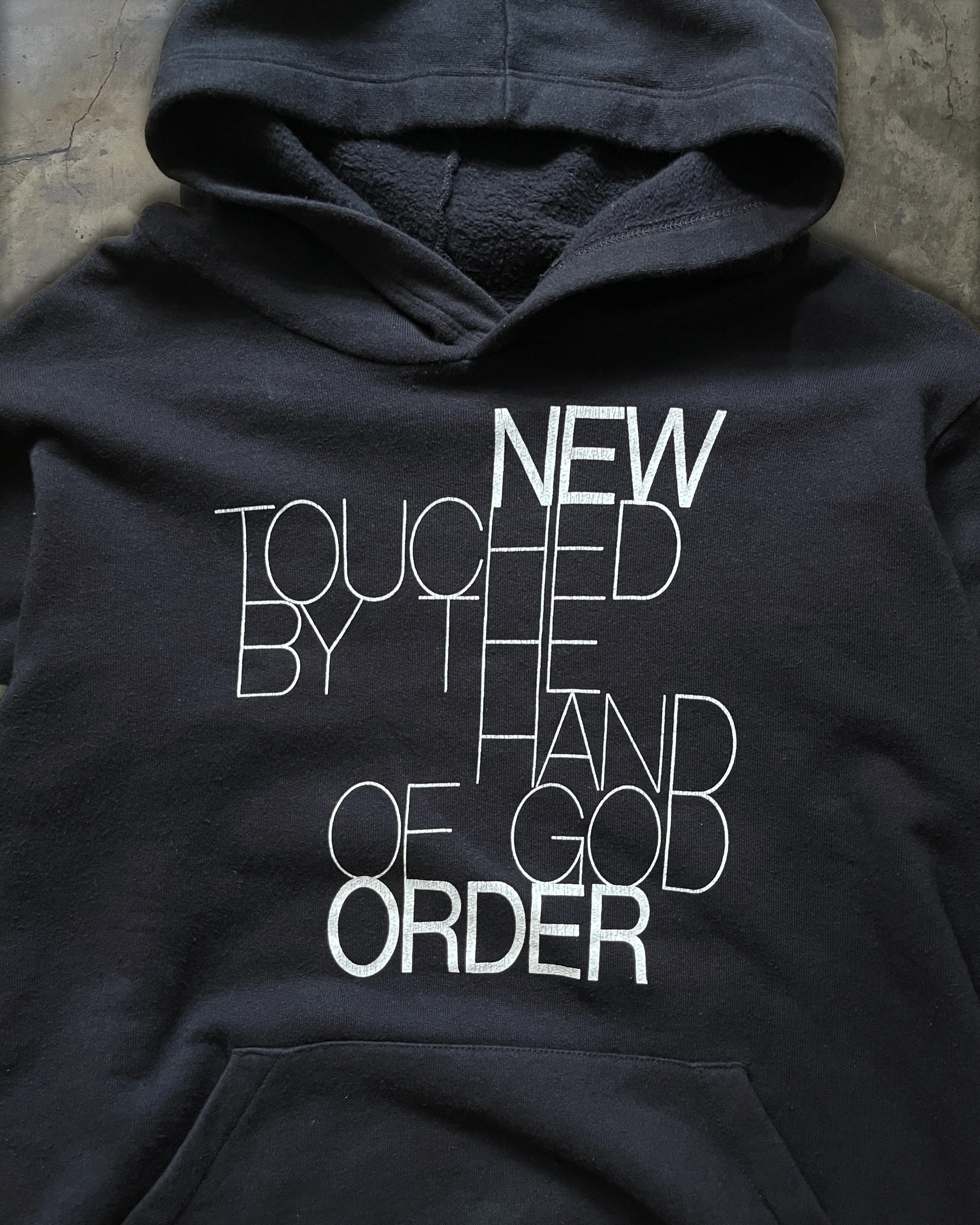 RAF SIMONS AW2003 "CLOSER" TOUCHED BY THE HAND OF GOD NEW ORDER HOODIE - Image 2