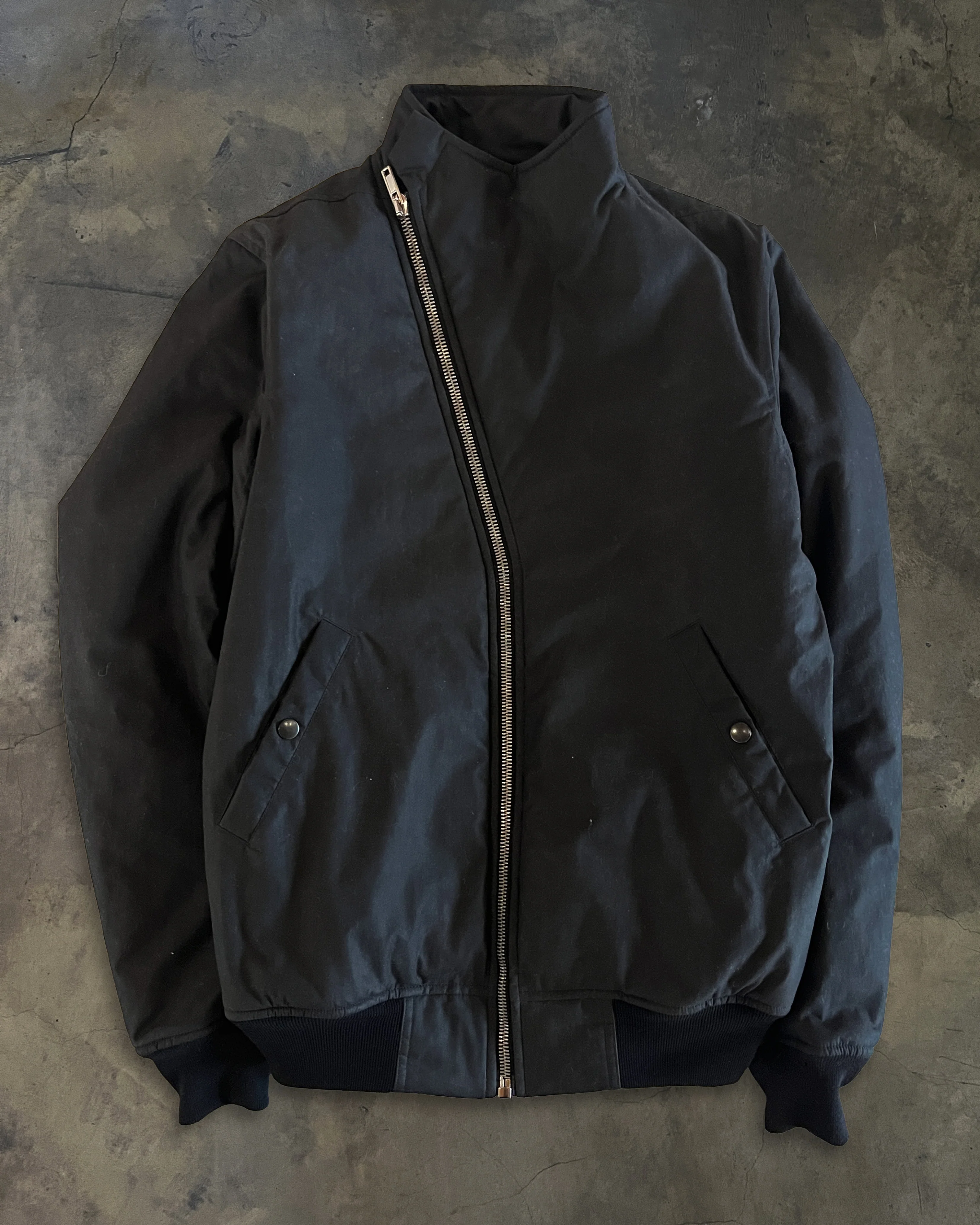 RICK OWENS ASYMETTRICAL ZIP BOMBER