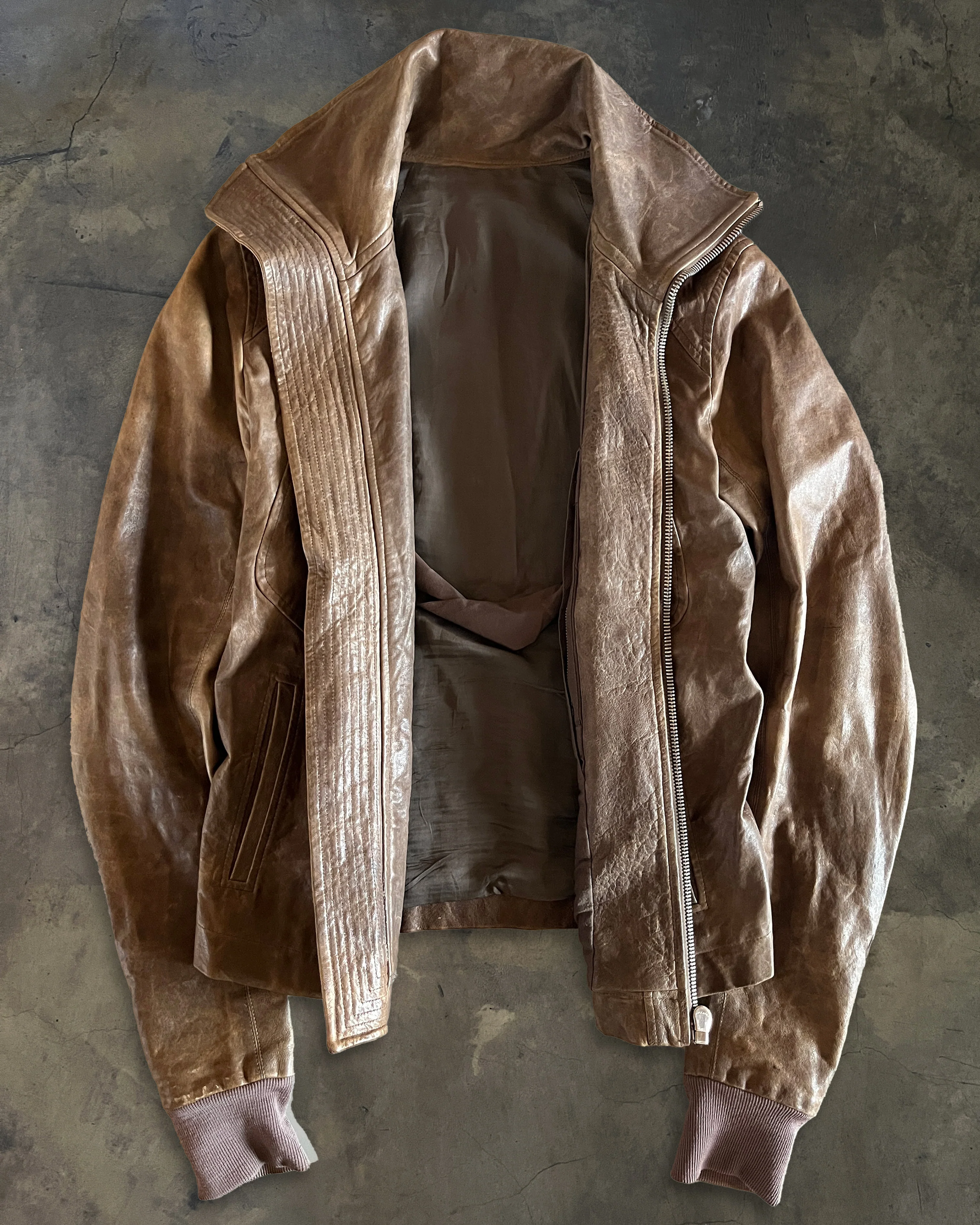RICK OWENS FW2011 HIGH NECK LAMB LEATHER INTARSIA - Image 6