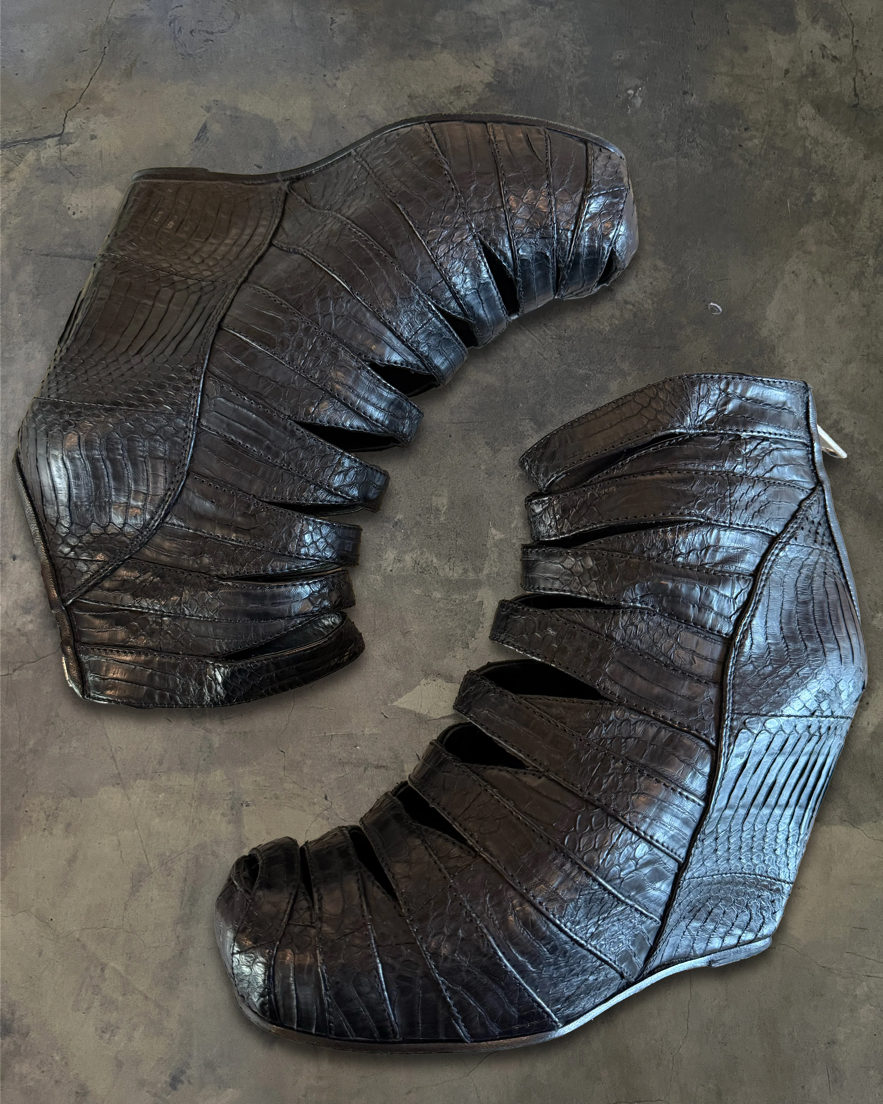 RICK OWENS PYTHON MUMMY WEDGES - Image 4