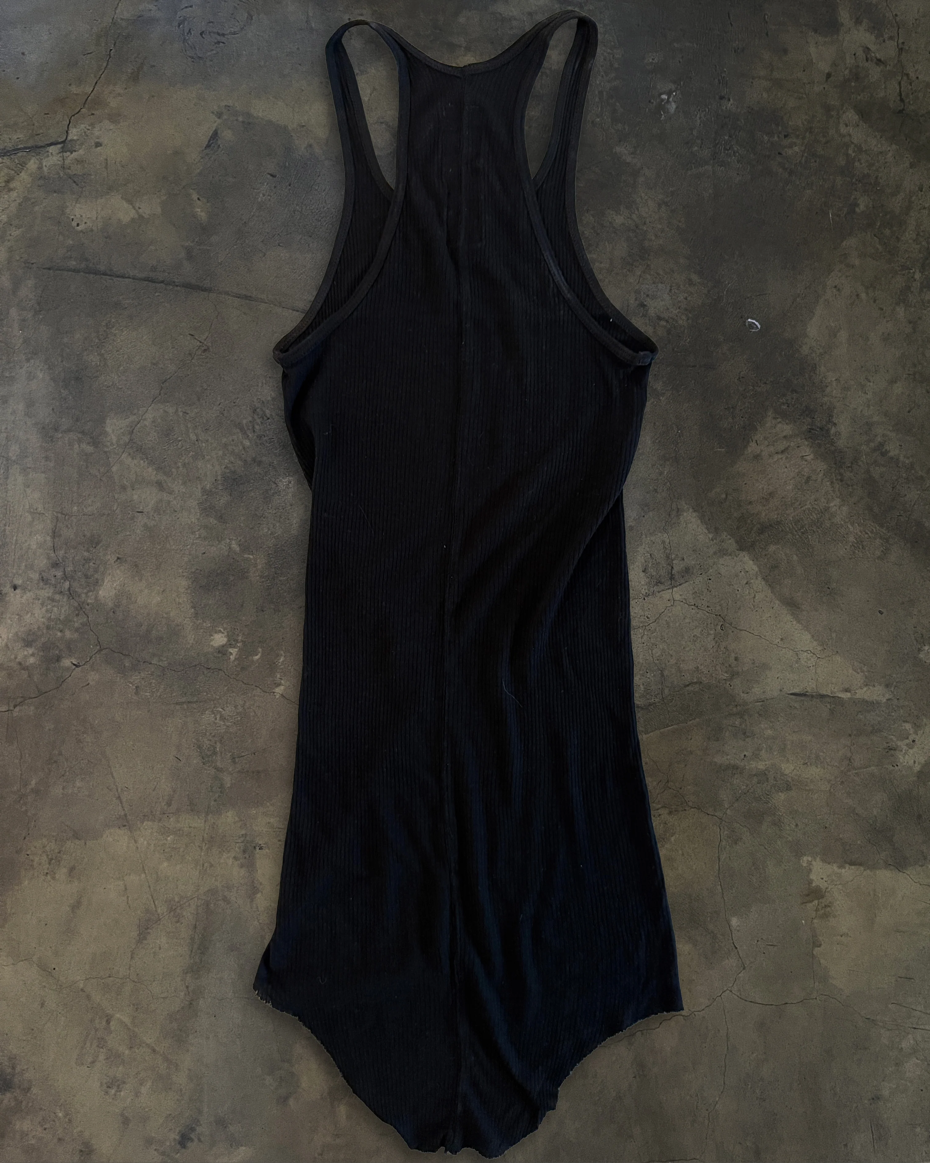 RICK OWENS SS2008 "STRUTTER" BLACK RIBBED TANK - Image 3
