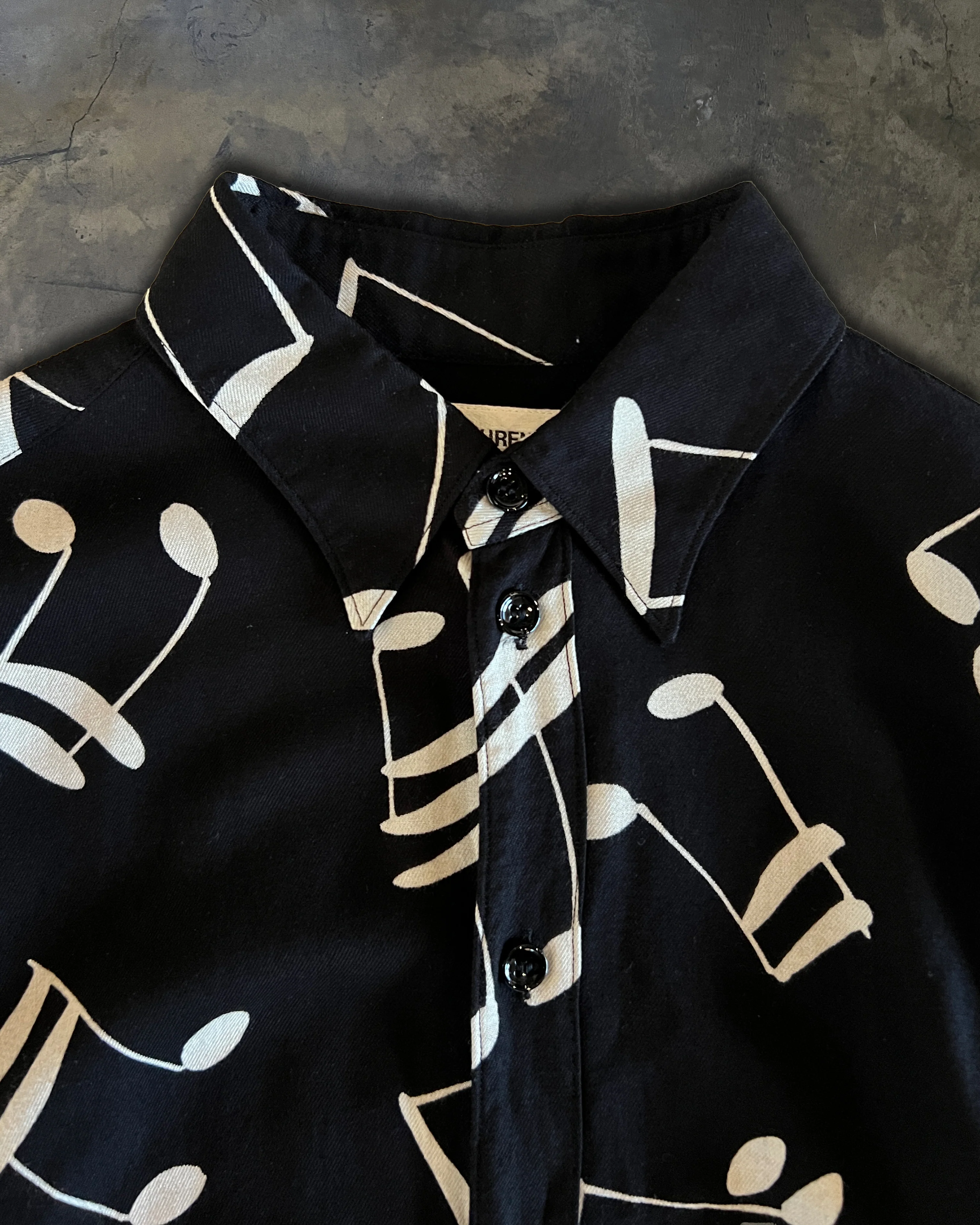 SAINT LAURENT FW2016 MUSIC NOTE BUTTON UP - Image 2